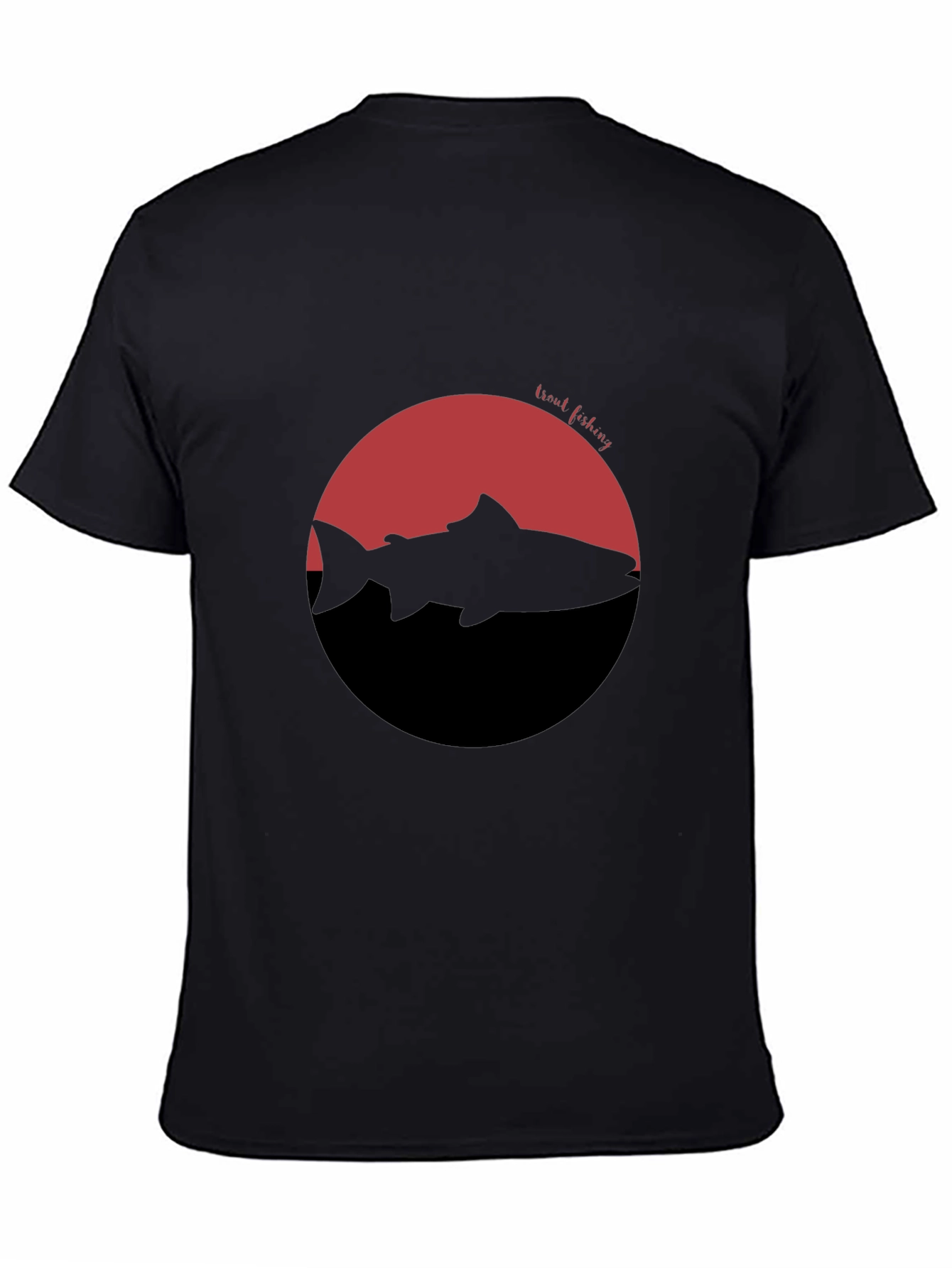 Trout Fishing Graphic T-Shirt - Black