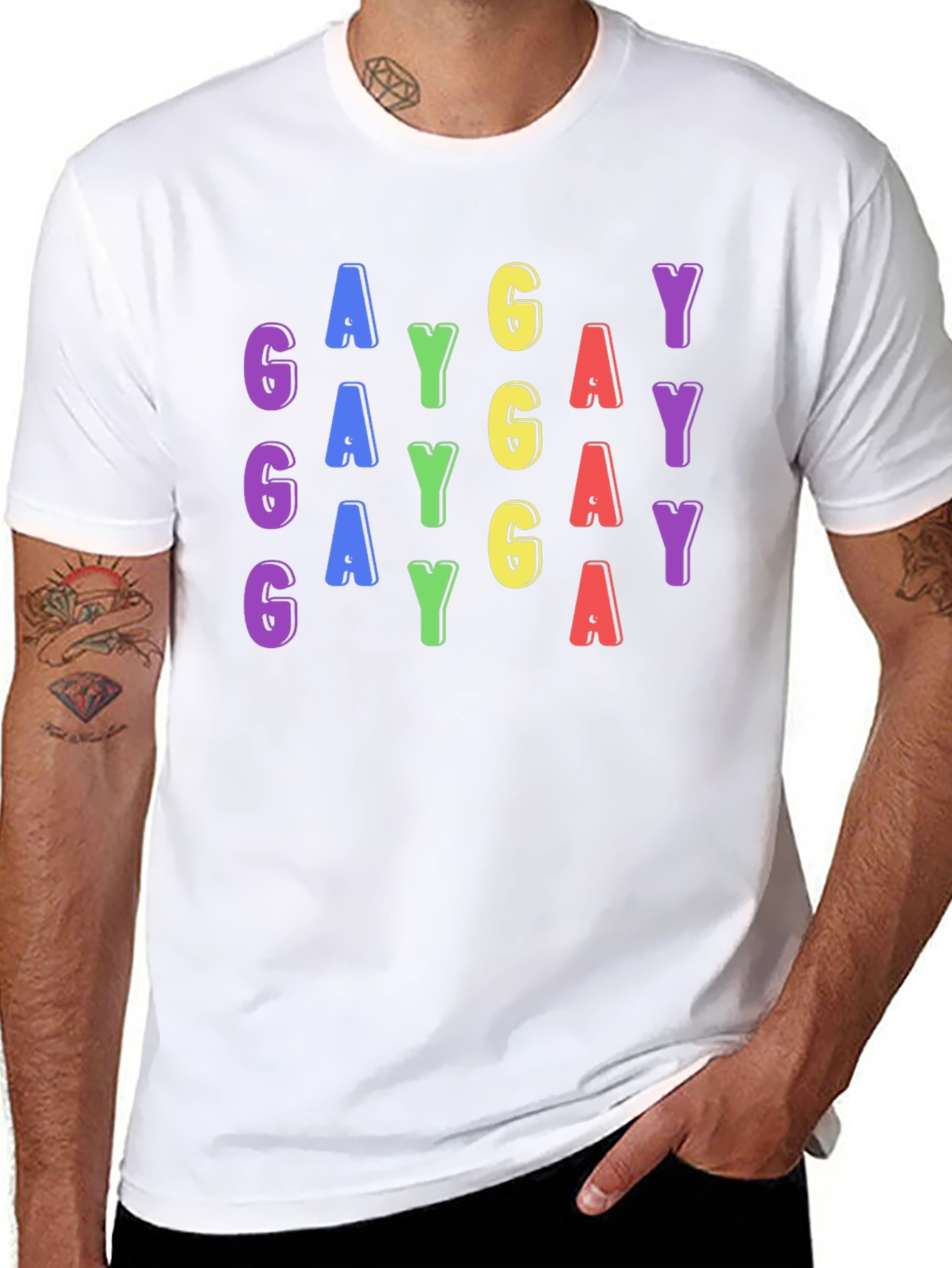 Rainbow GAY Graphic Tee - Pride Month Apparel