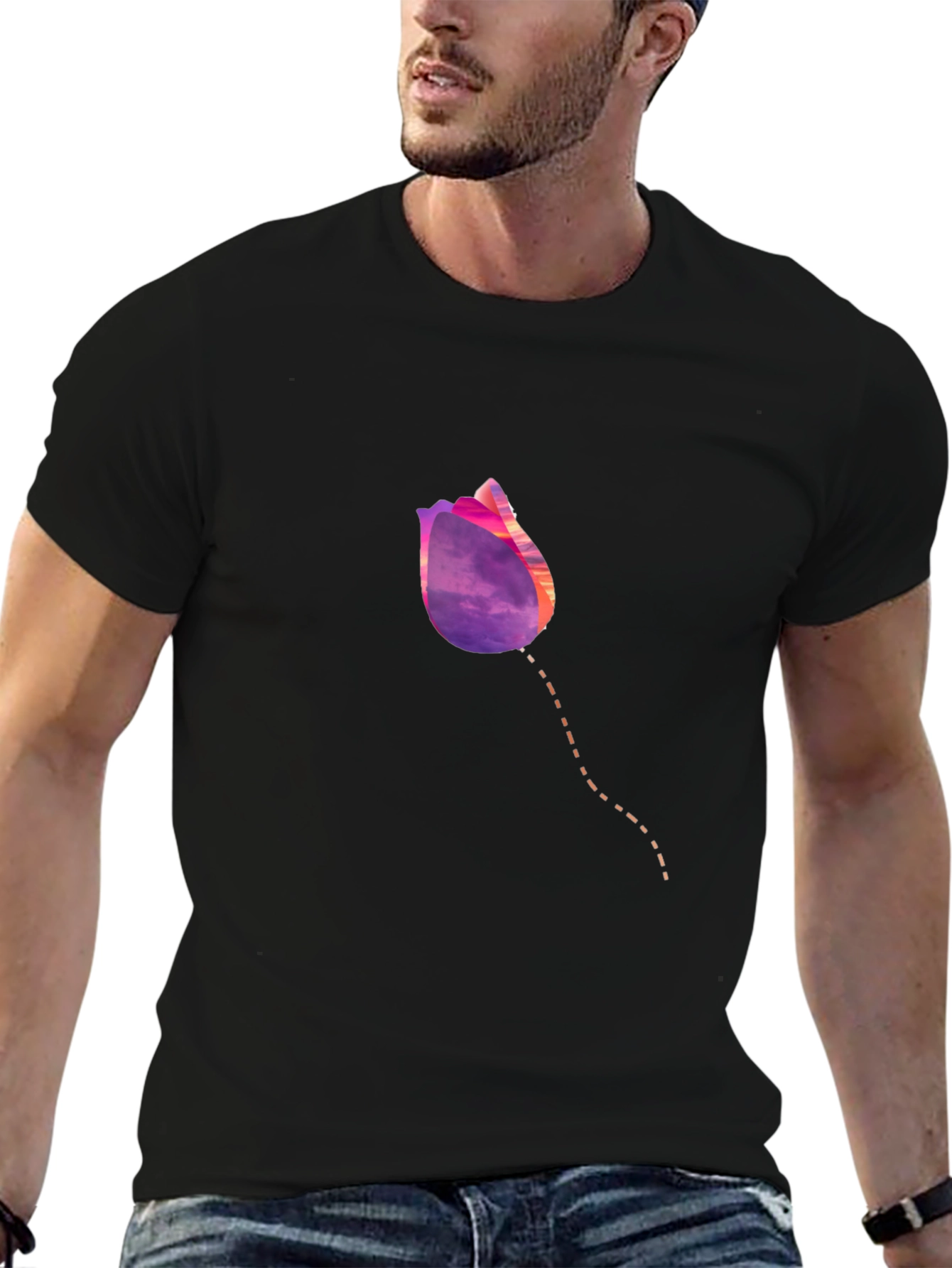 Tulip Sunset Graphic T-Shirt - Modern Casual Tee