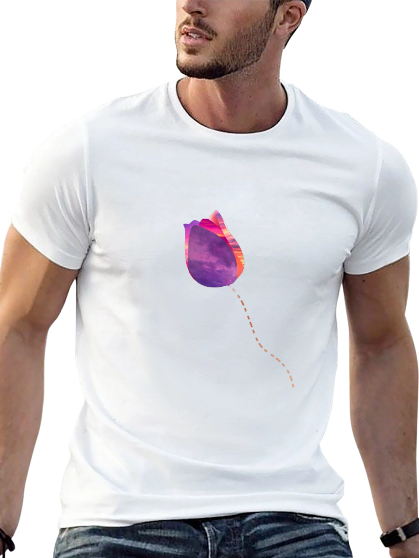 Tulip Sunset Graphic T-Shirt - Modern Casual Tee