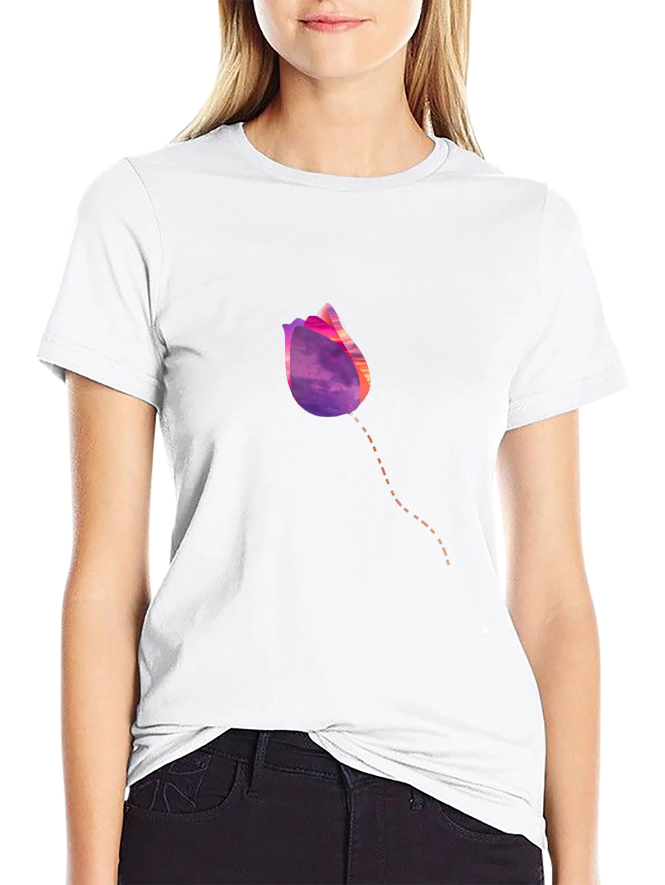 Tulip Sunset Graphic T-Shirt - Modern Casual Tee