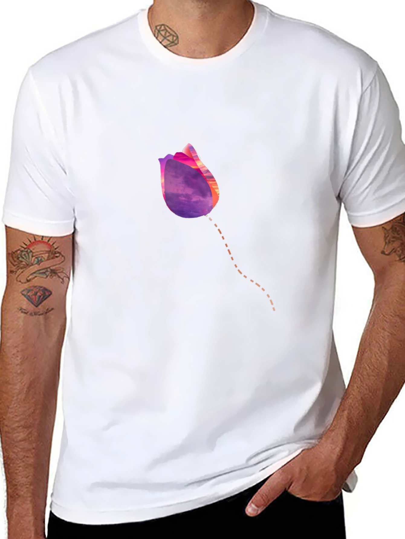 Tulip Sunset Graphic T-Shirt - Modern Casual Tee