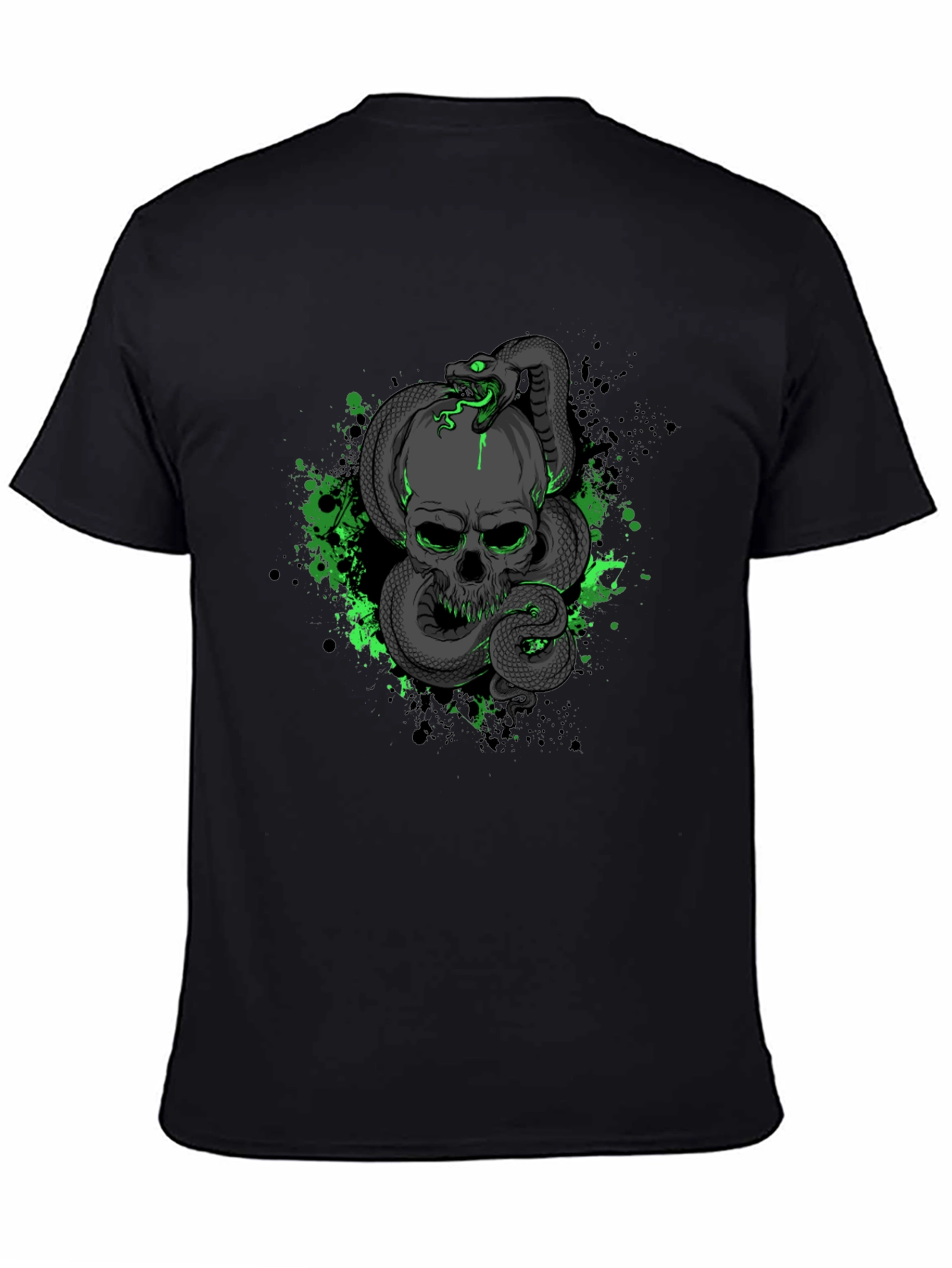 Skull & Snake Graphic Black T-Shirt