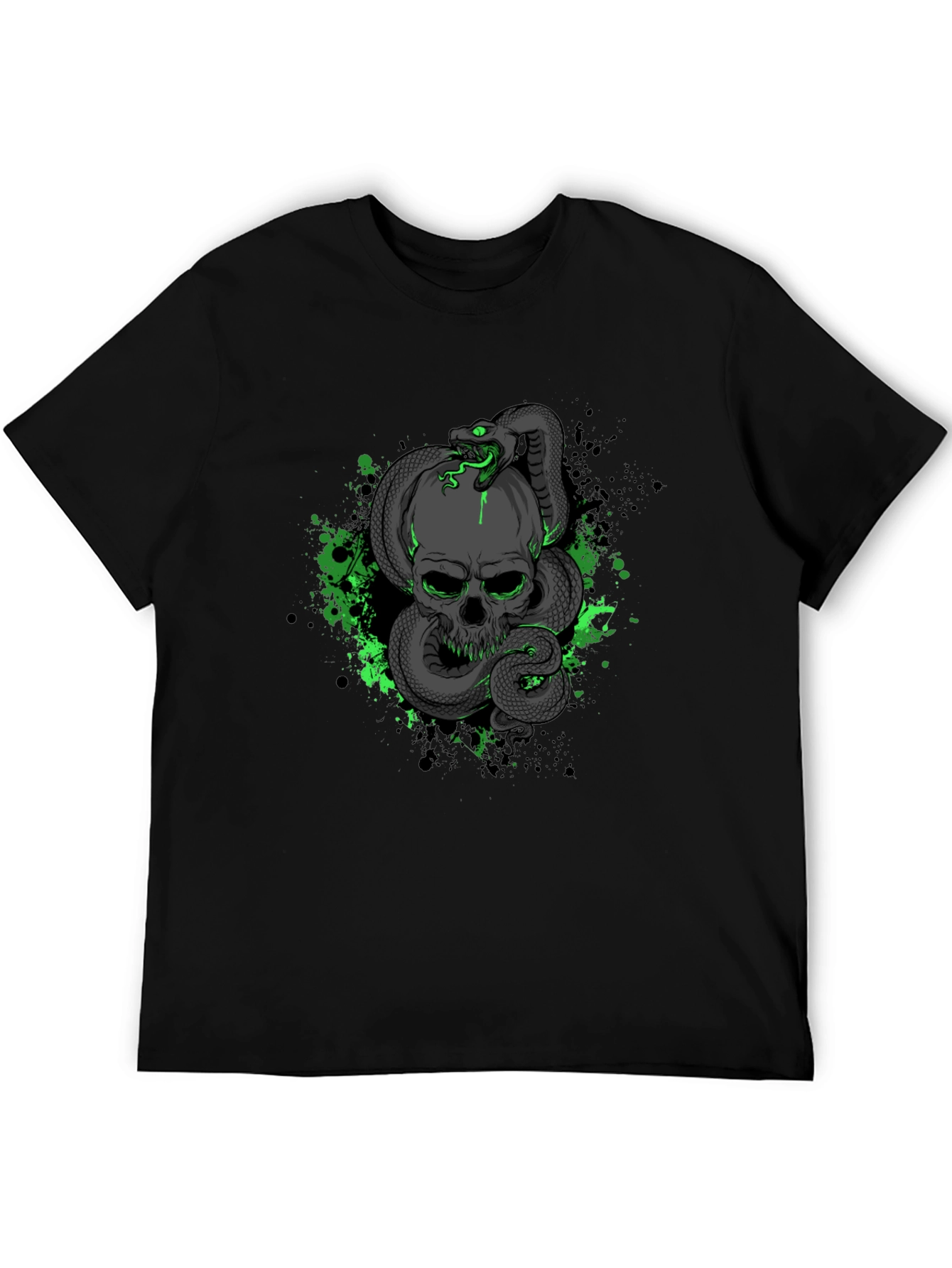 Skull & Snake Graphic Black T-Shirt