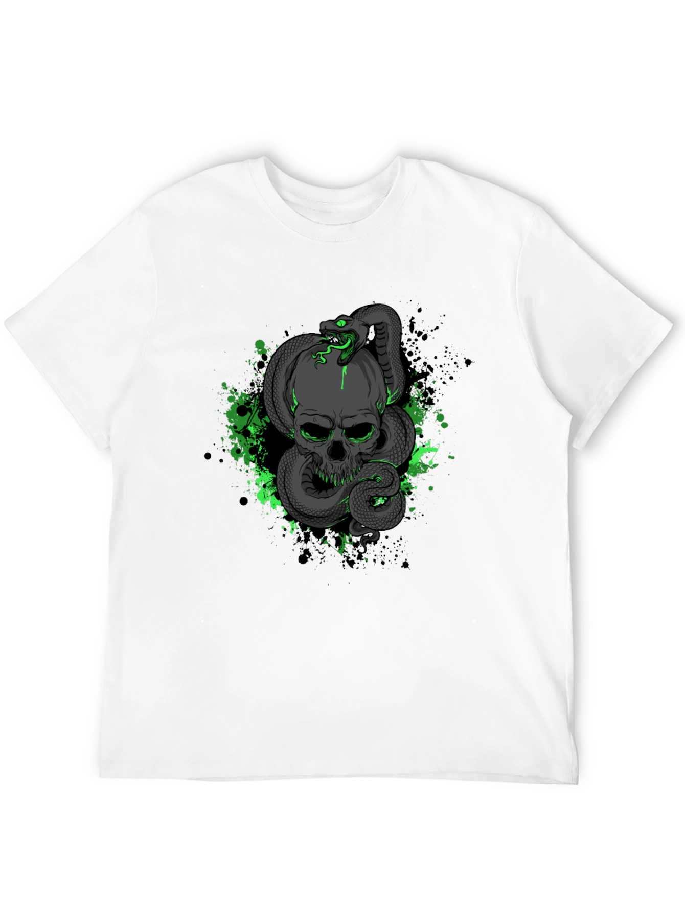 Skull & Snake Graphic Black T-Shirt