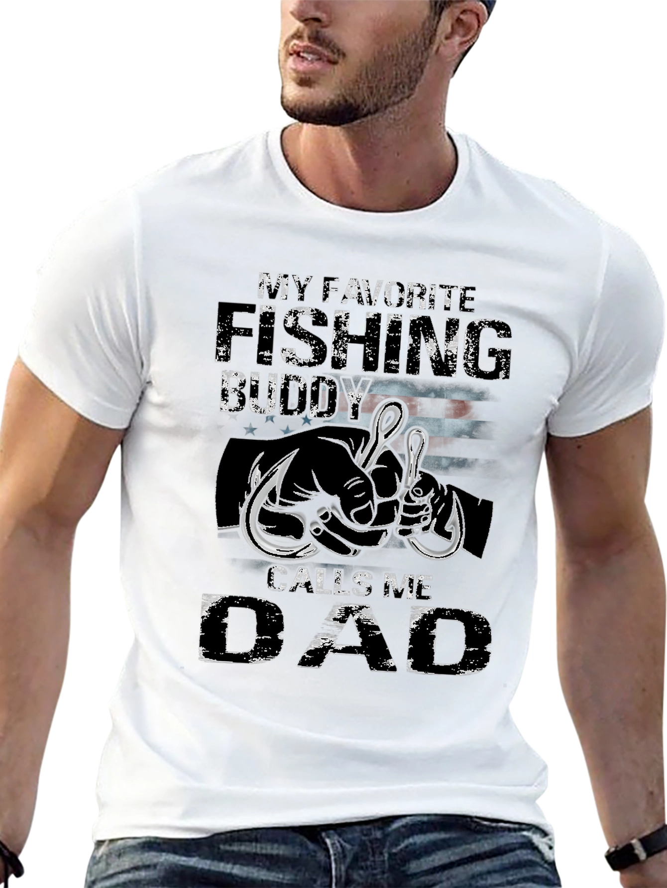 Fishing Buddy Dad T-Shirt: Fathers Day Gift