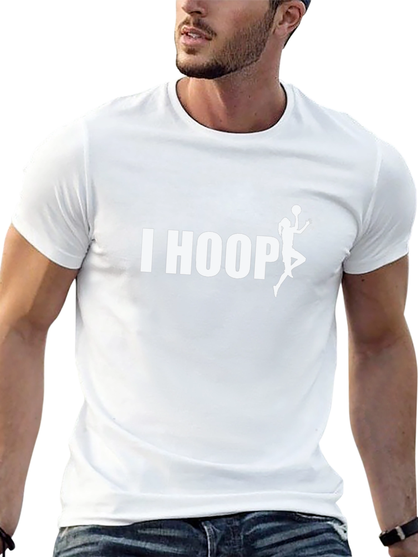 I Hoop Basketball T-Shirt - Black Graphic Tee