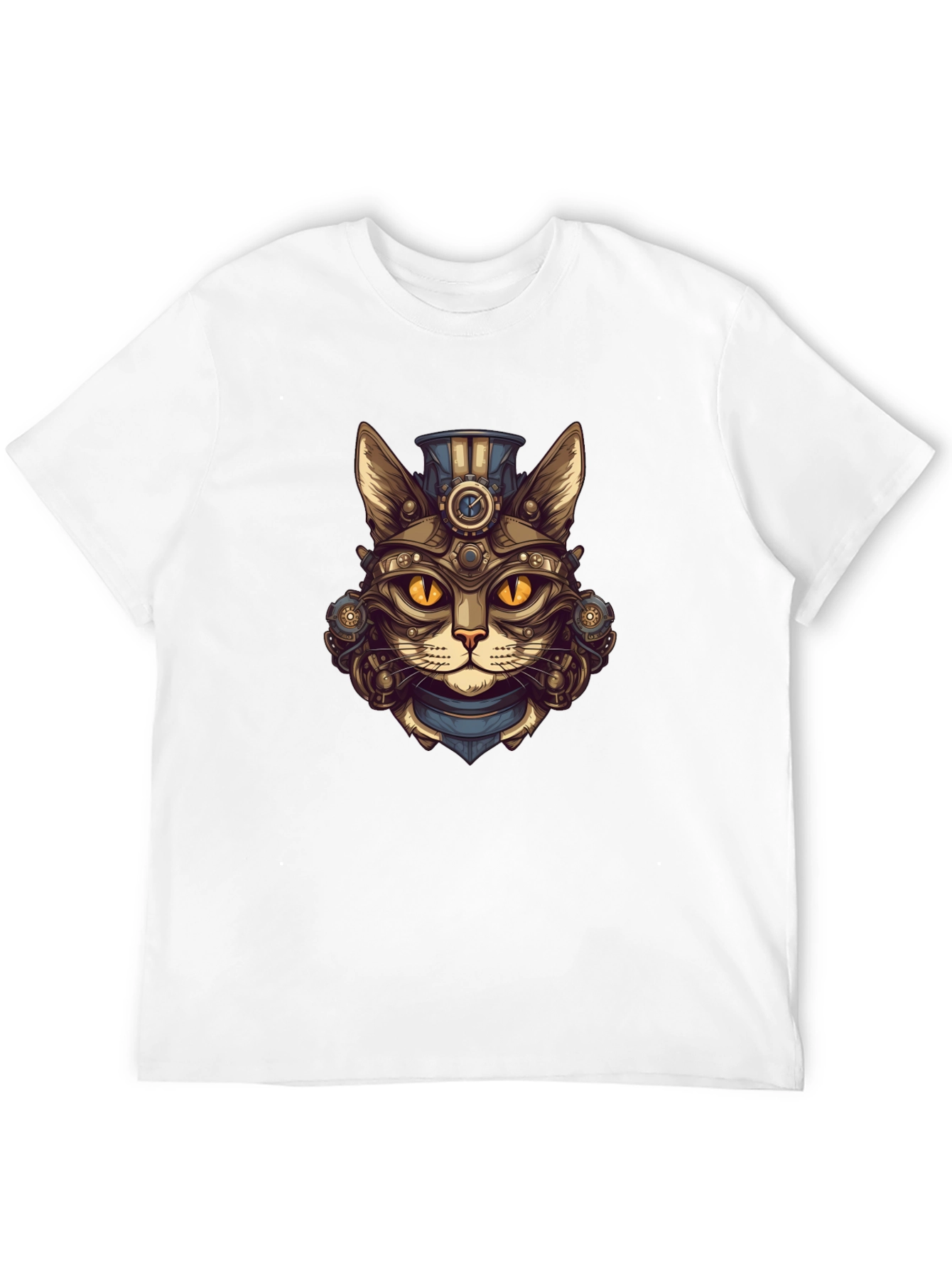 Steampunk Cat Graphic Tee - Unique Design