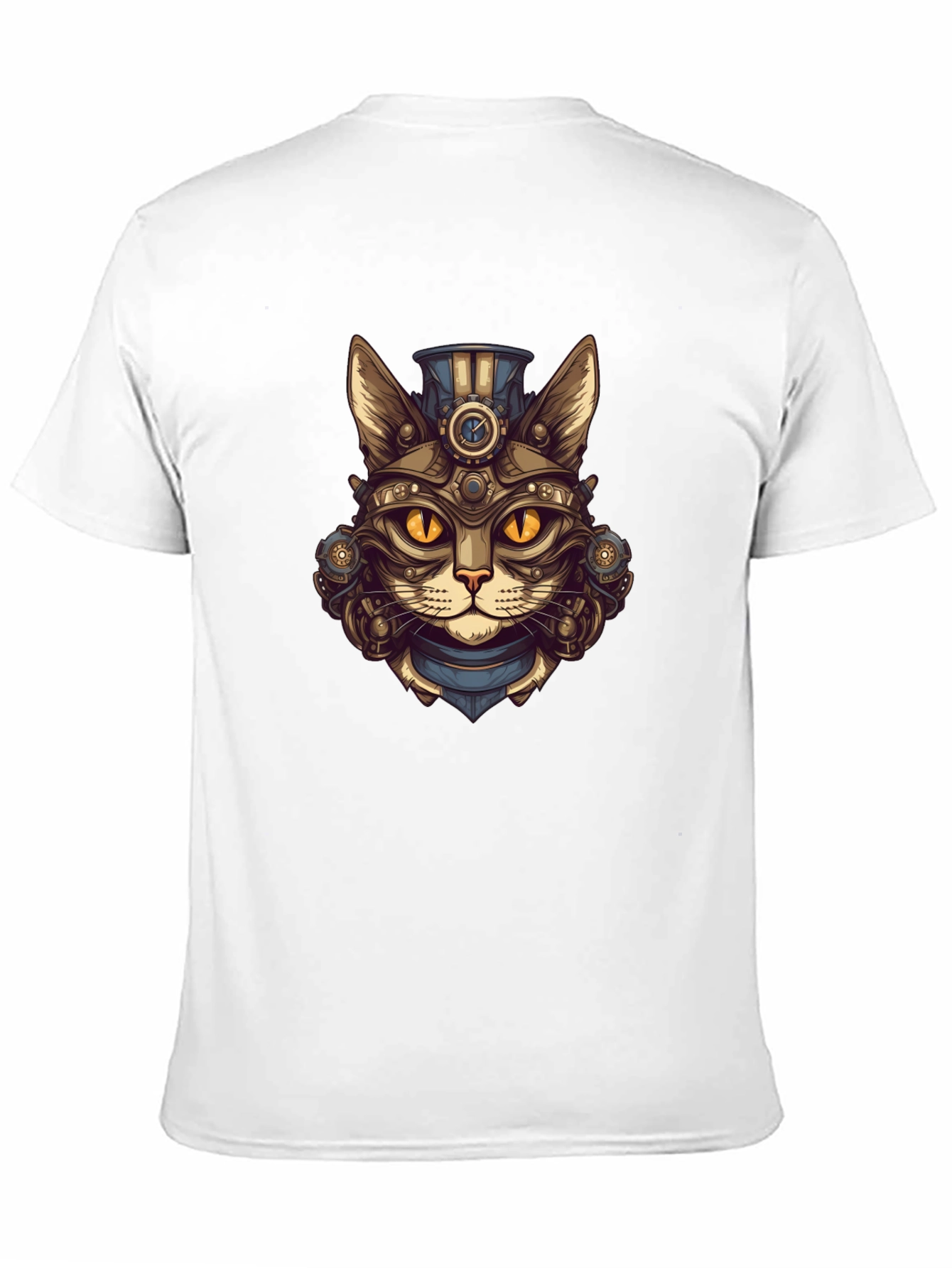 Steampunk Cat Graphic Tee - Unique Design