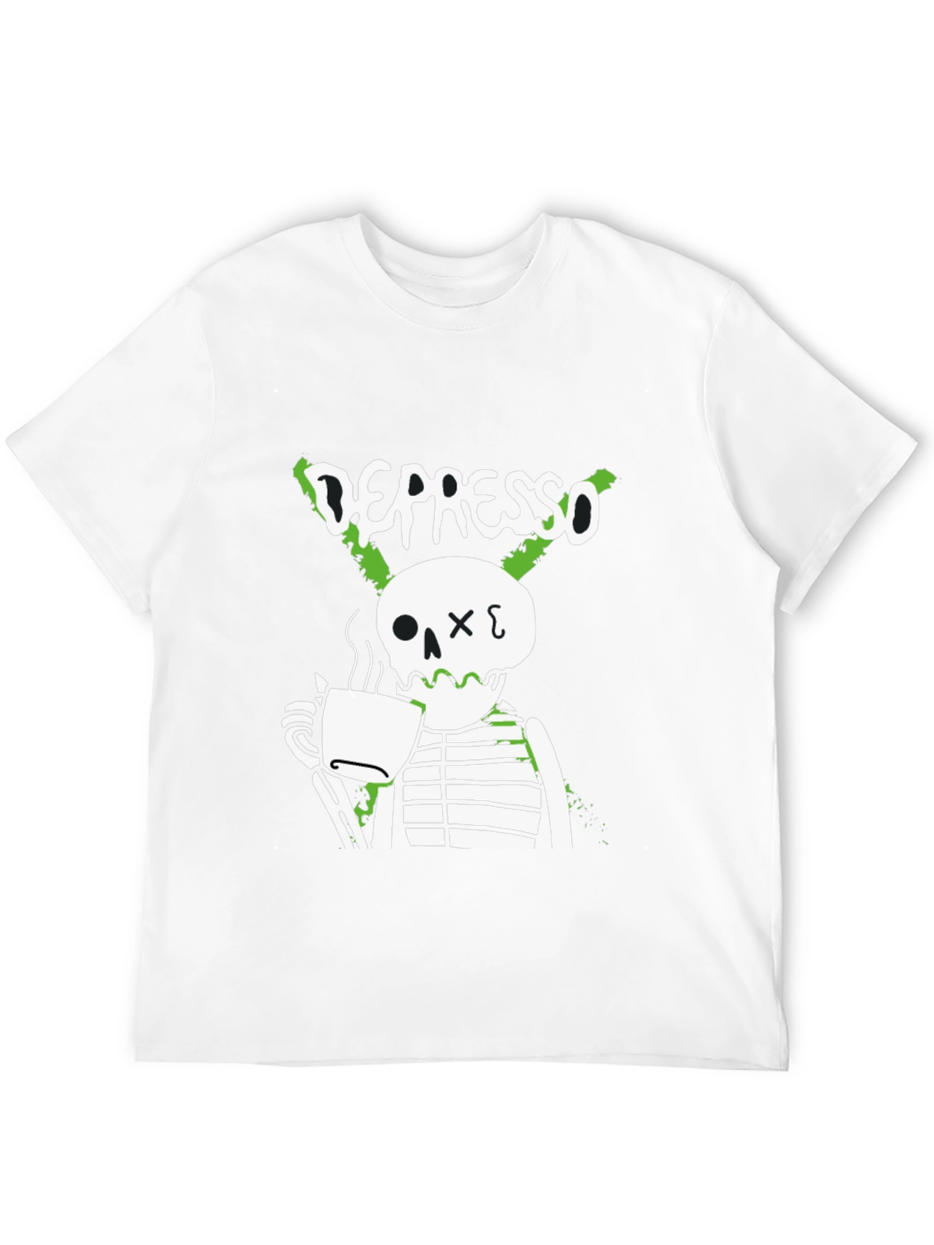 Depresso Skeleton Coffee T-Shirt - Funny Graphic Tee