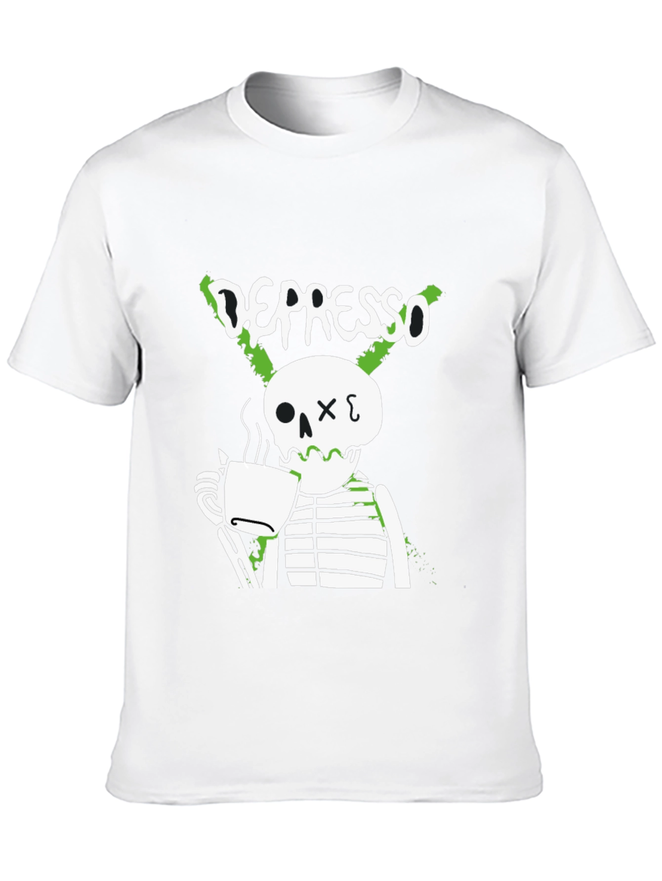Depresso Skeleton Coffee T-Shirt - Funny Graphic Tee