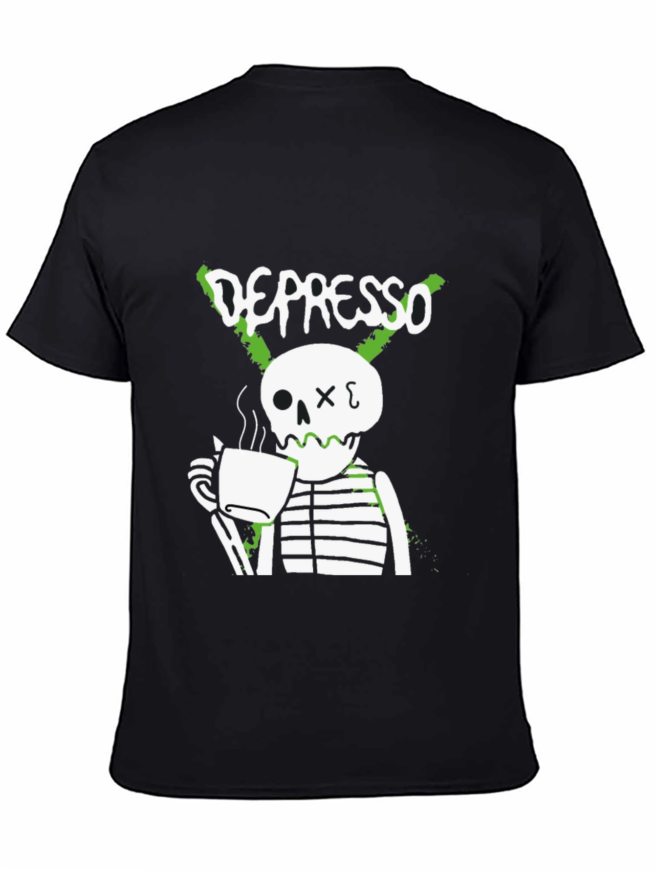 Depresso Skeleton Coffee T-Shirt - Funny Graphic Tee