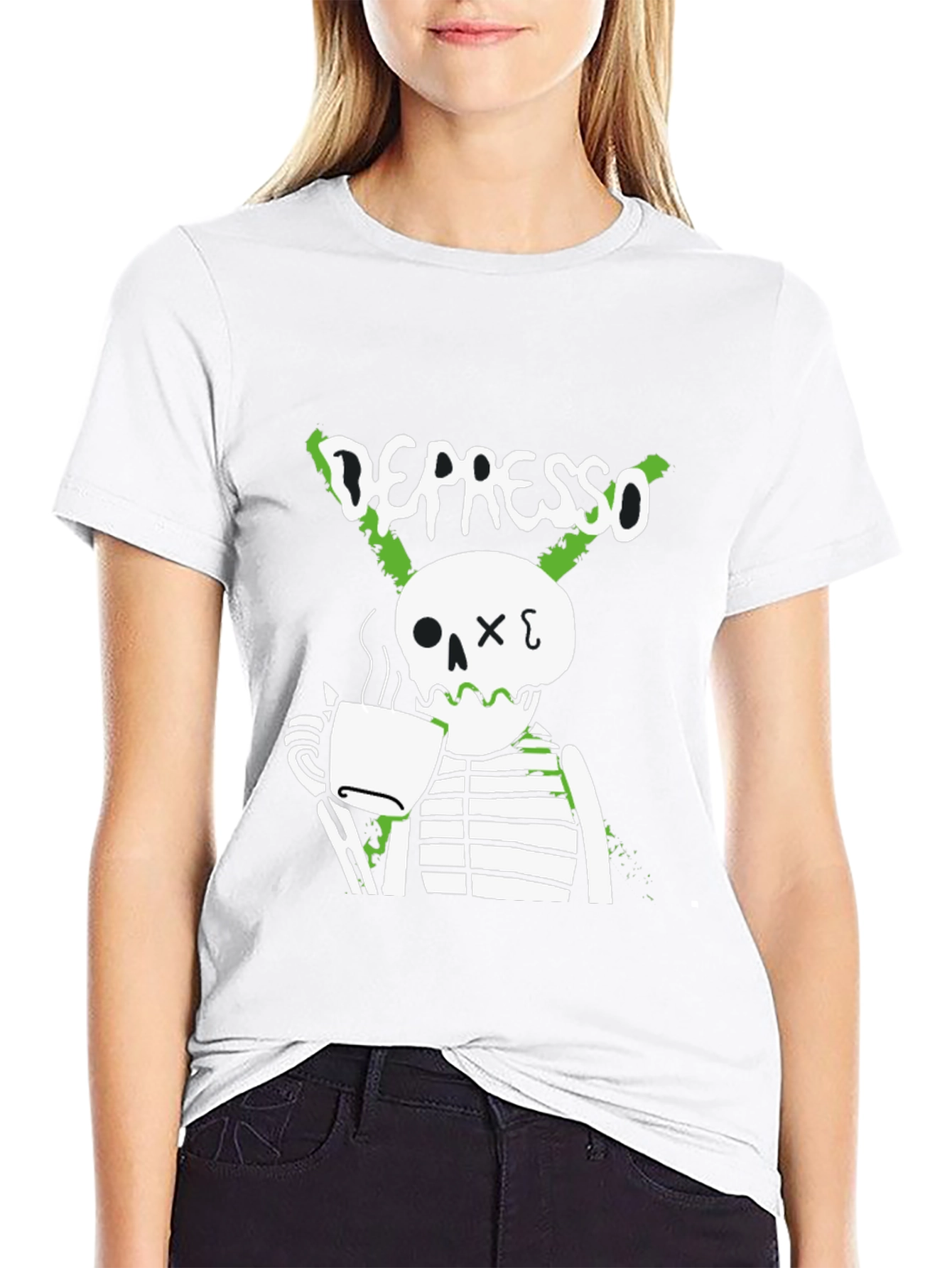 Depresso Skeleton Coffee T-Shirt - Funny Graphic Tee