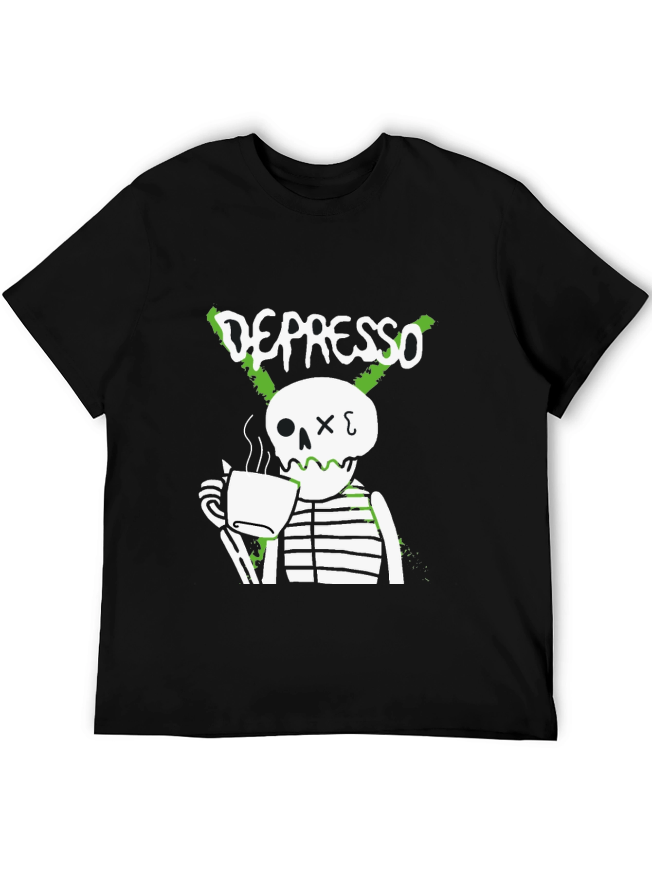 Depresso Skeleton Coffee T-Shirt - Funny Graphic Tee