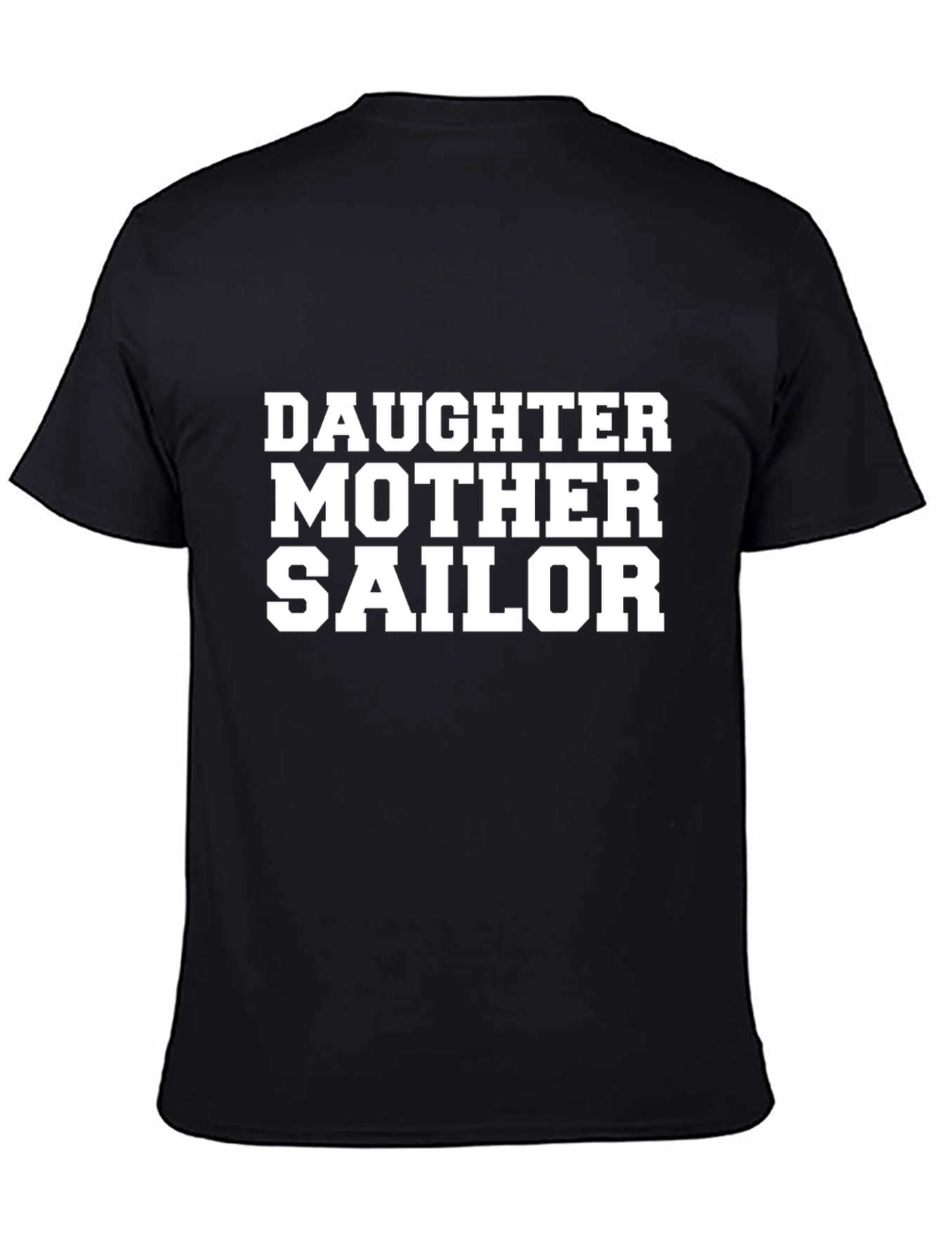 Daughter Mother Sailor T-Shirt - Black Crew Neck