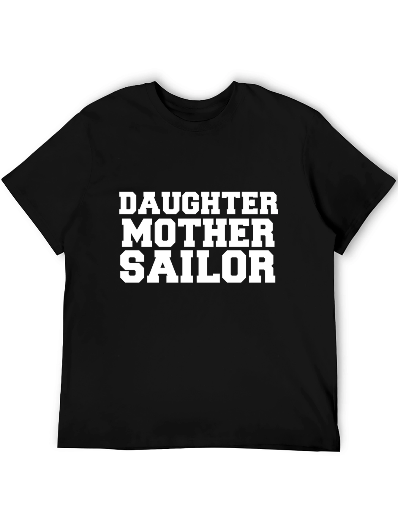 Daughter Mother Sailor T-Shirt - Black Crew Neck