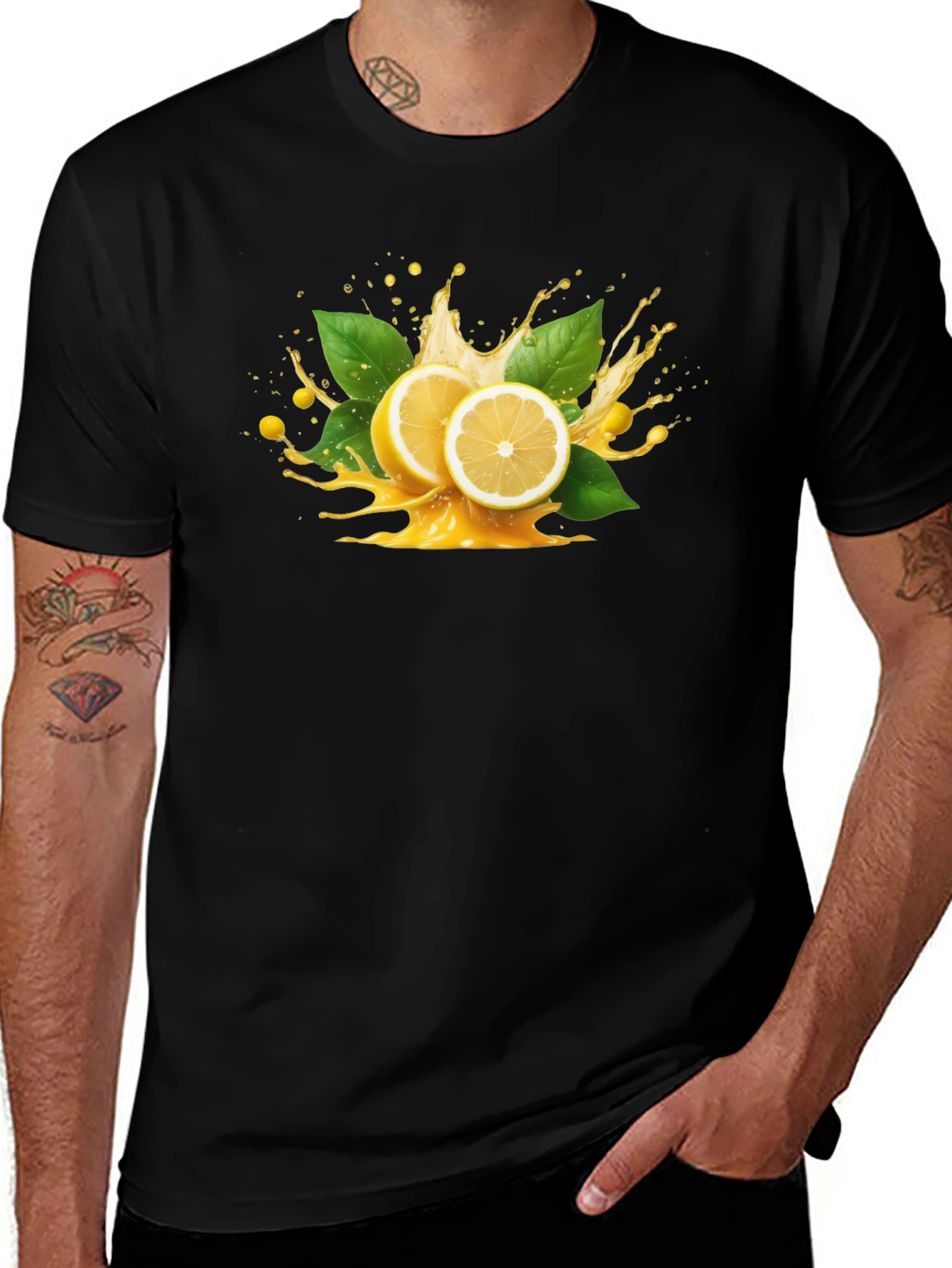 Lemon Splash Graphic Tee - Black