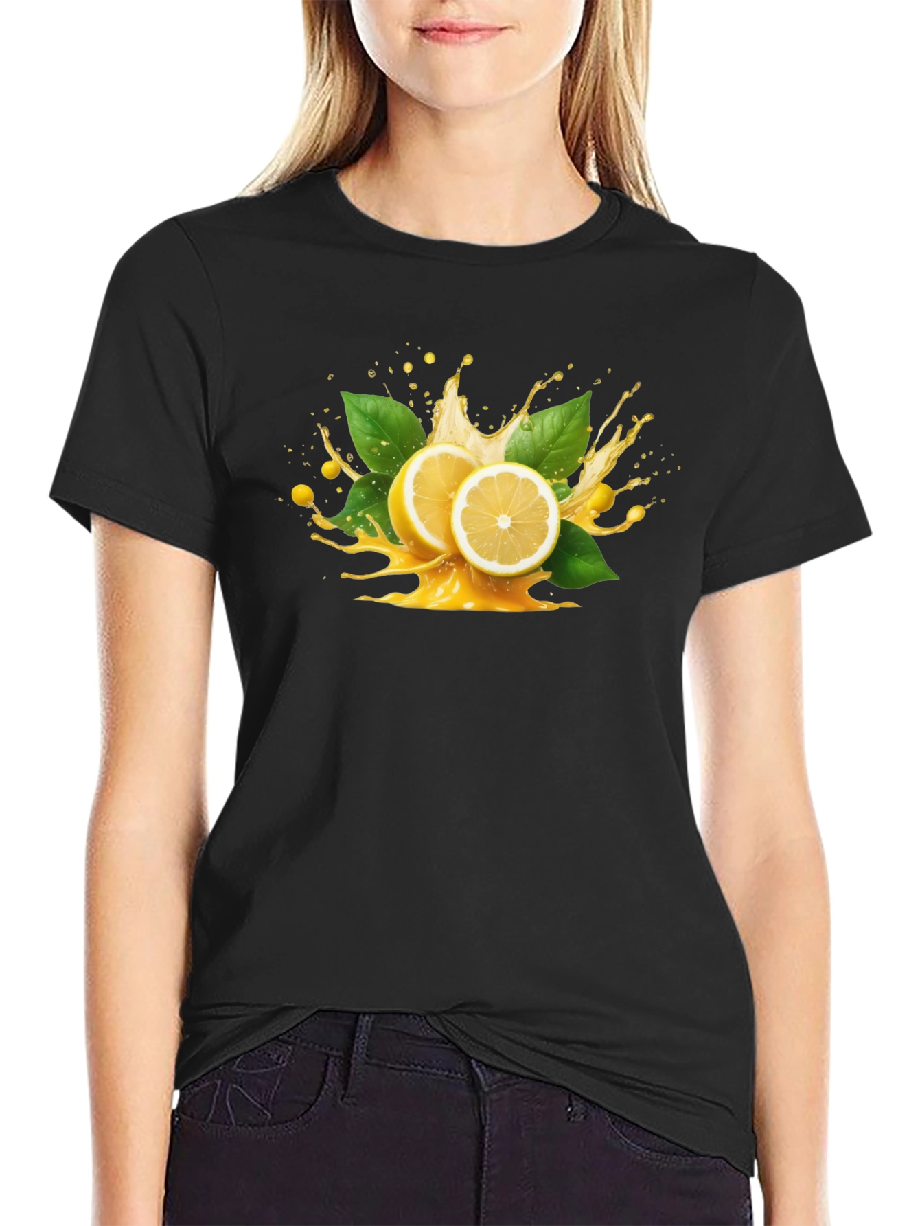 Lemon Splash Graphic Tee - Black