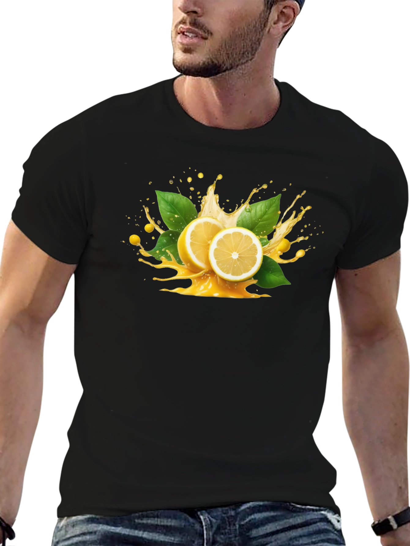 Lemon Splash Graphic Tee - Black
