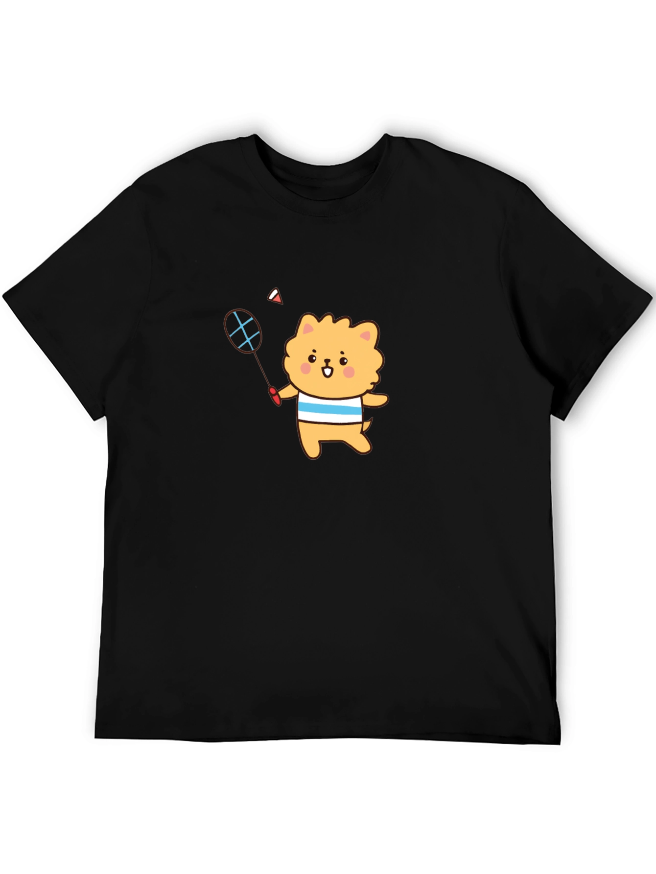 Cute Cartoon Dog Badminton T-Shirt