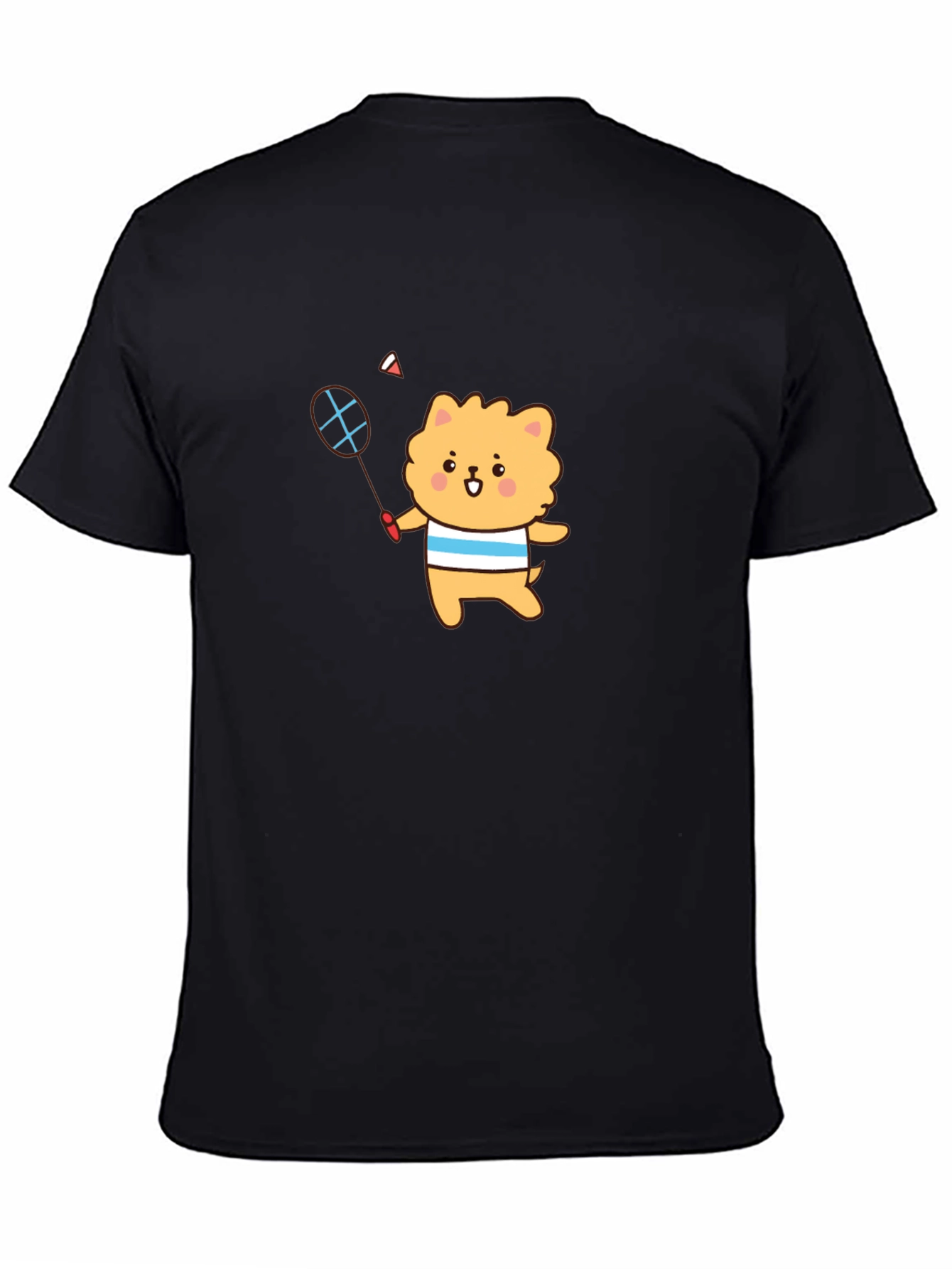 Cute Cartoon Dog Badminton T-Shirt