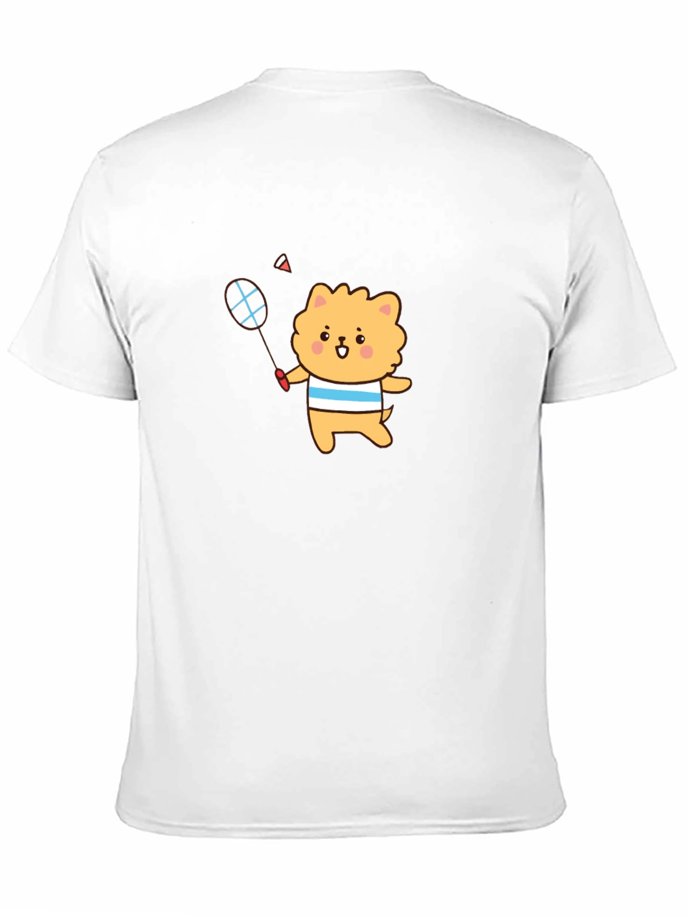 Cute Cartoon Dog Badminton T-Shirt
