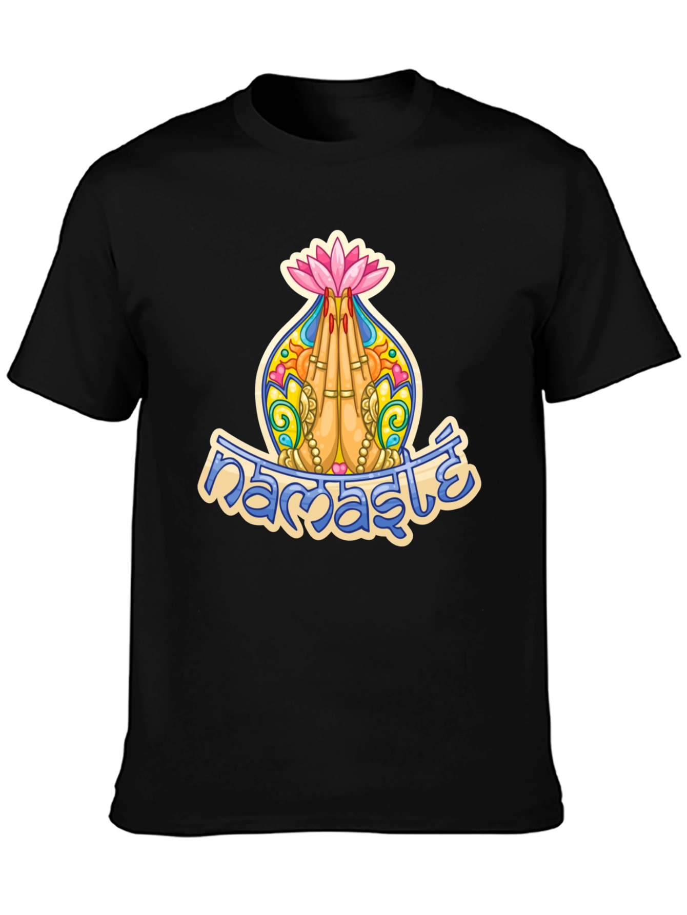 Namaste Lotus Hands Graphic T-Shirt