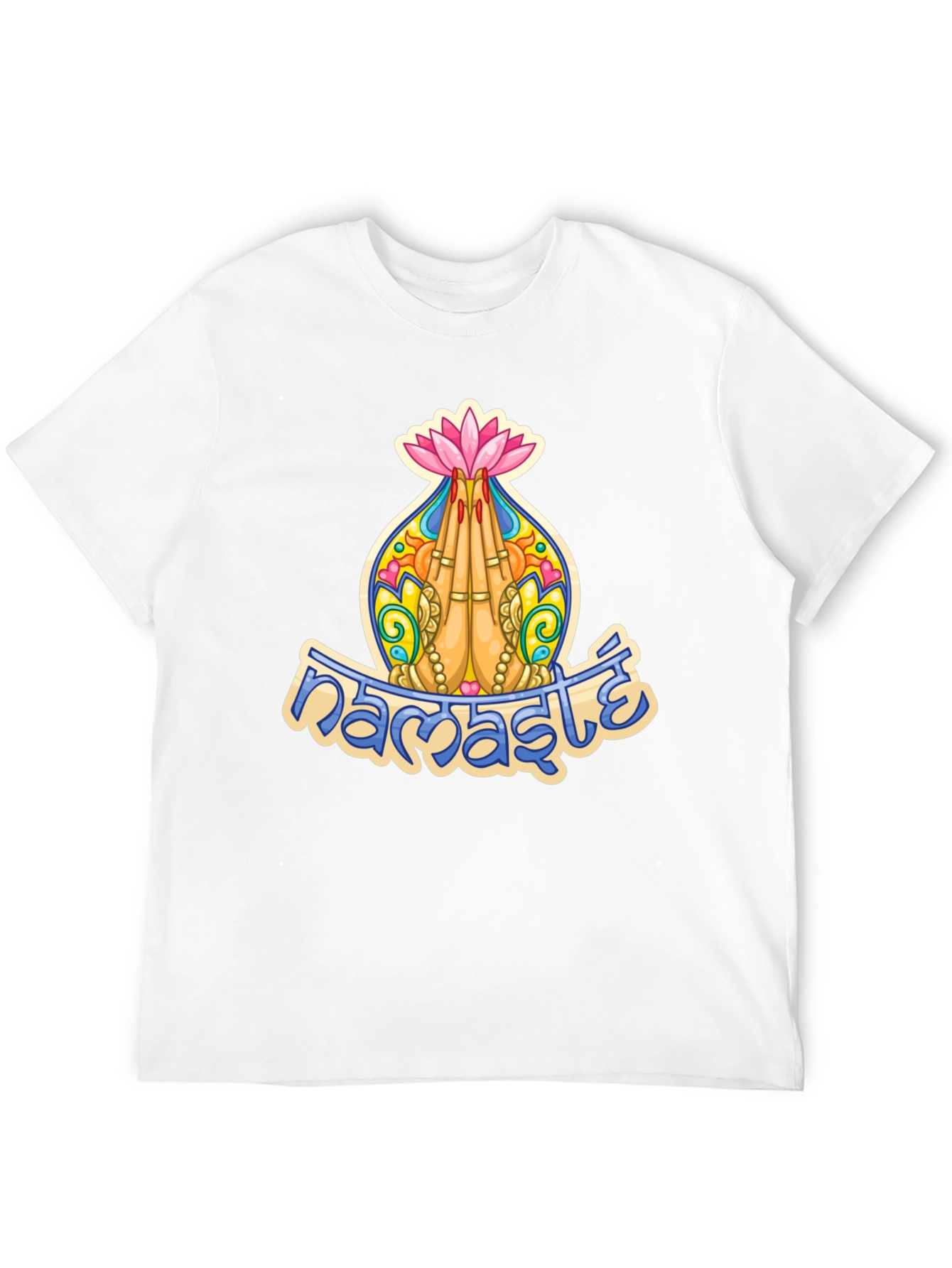 Namaste Lotus Hands Graphic T-Shirt