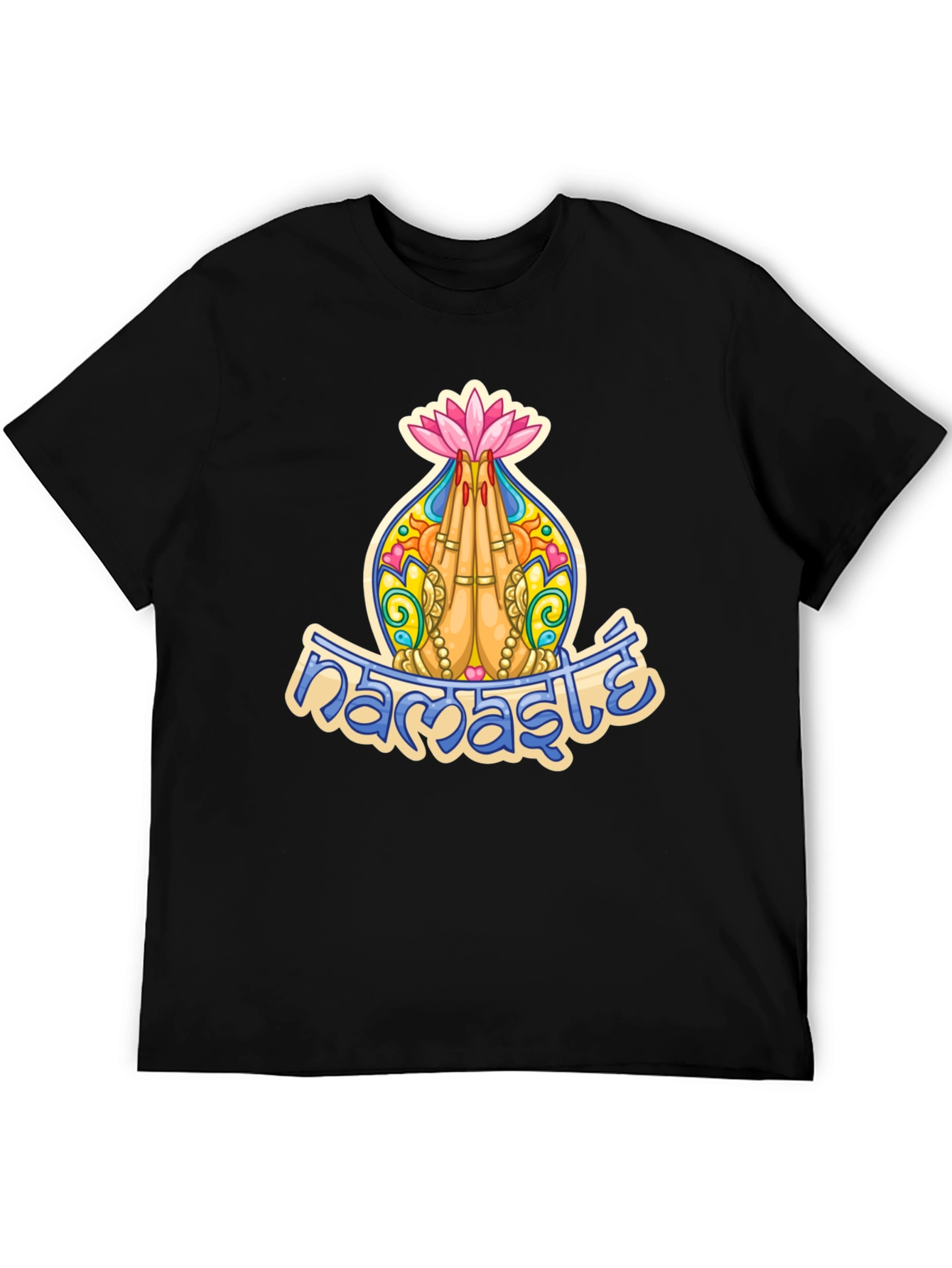 Namaste Lotus Hands Graphic T-Shirt