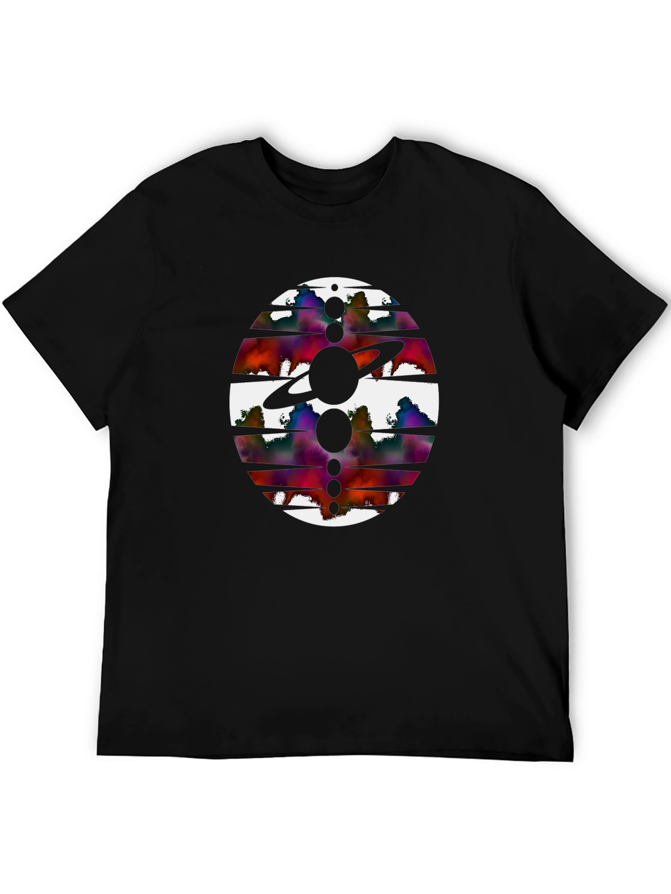 Abstract Planet Graphic Black Tee