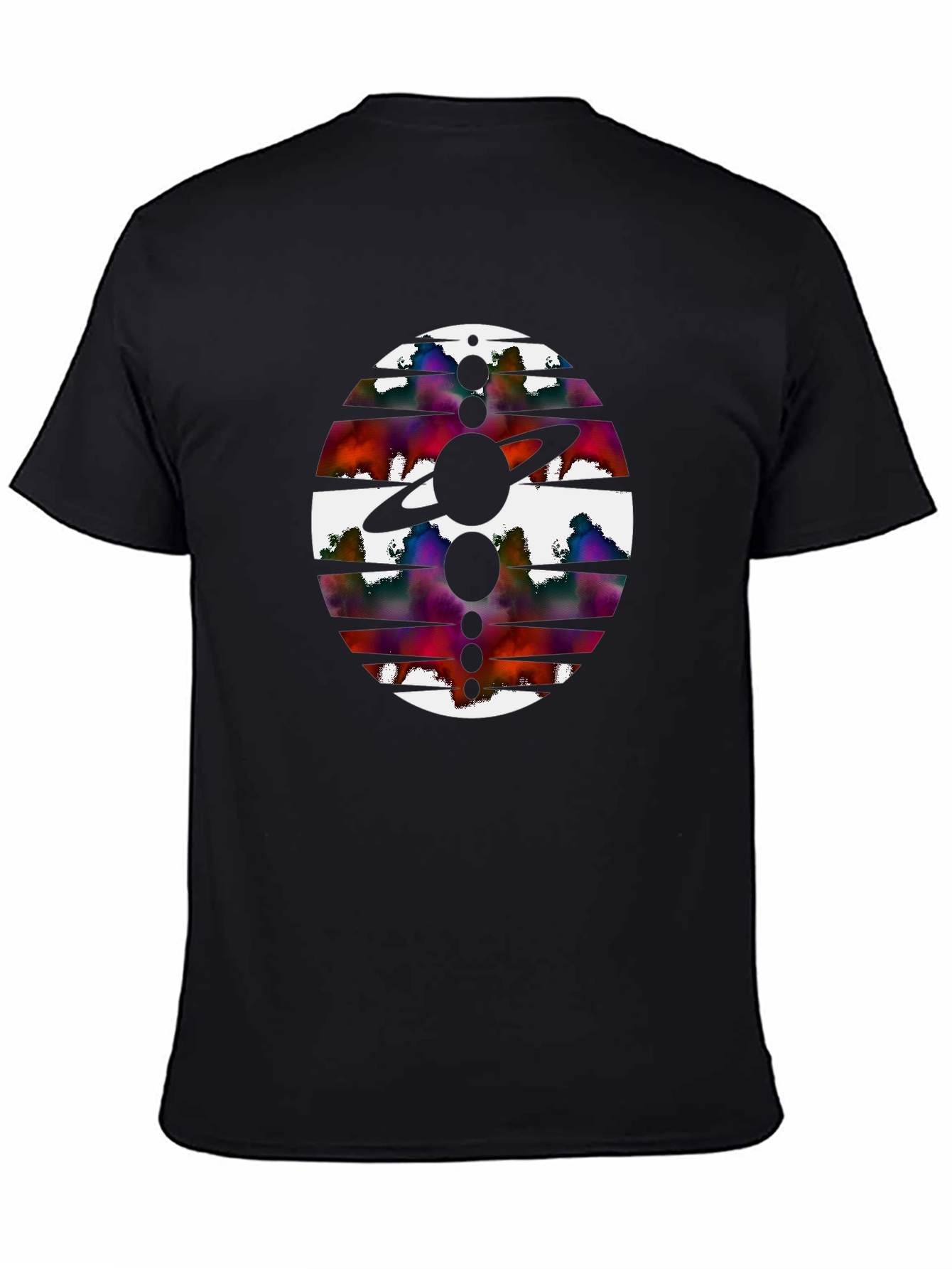 Abstract Planet Graphic Black Tee