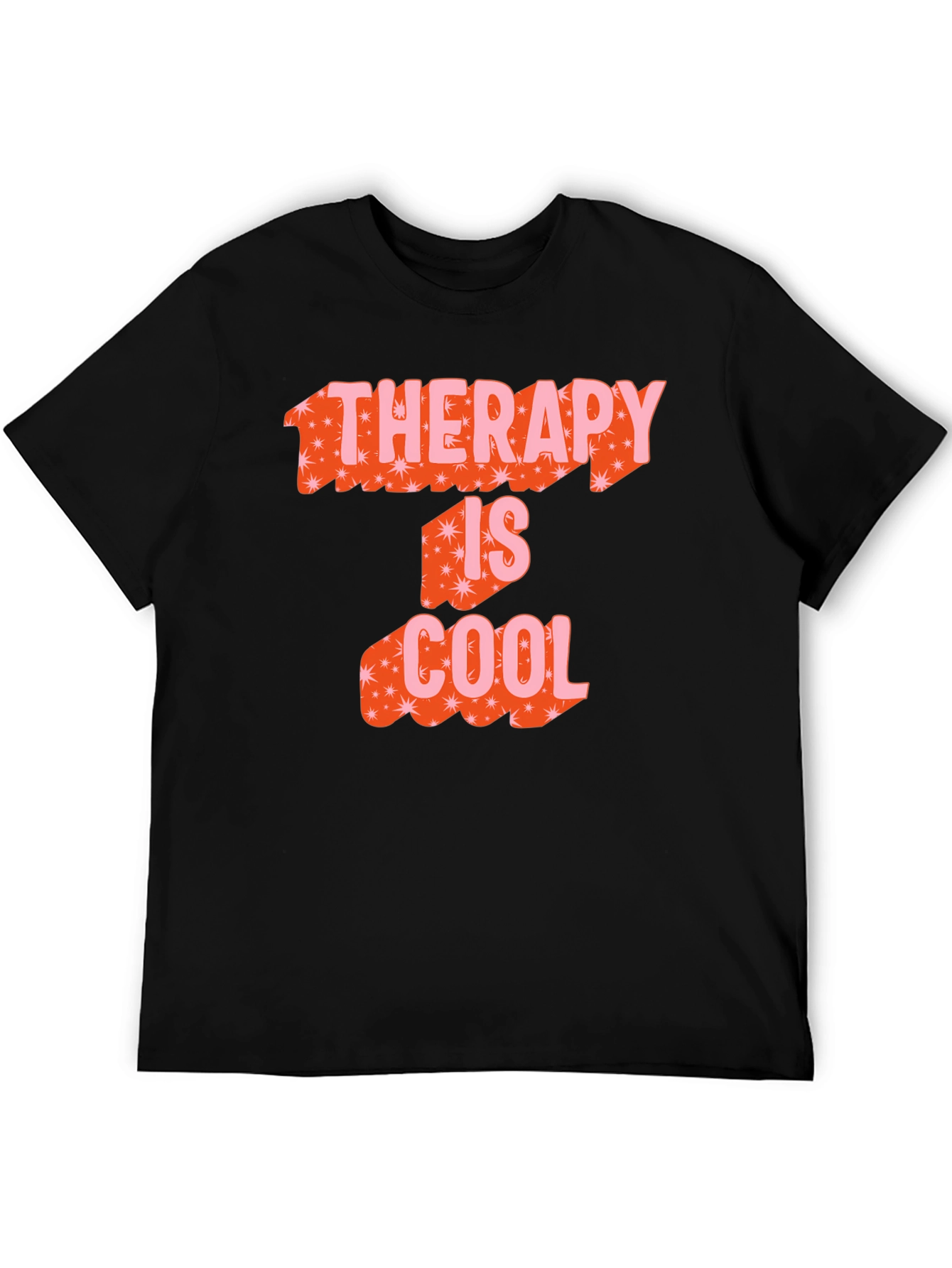Therapy Is Cool Graphic Tee - Black
