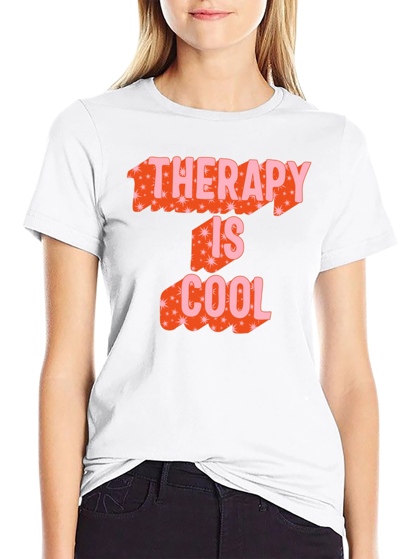 Therapy Is Cool Graphic Tee - Black