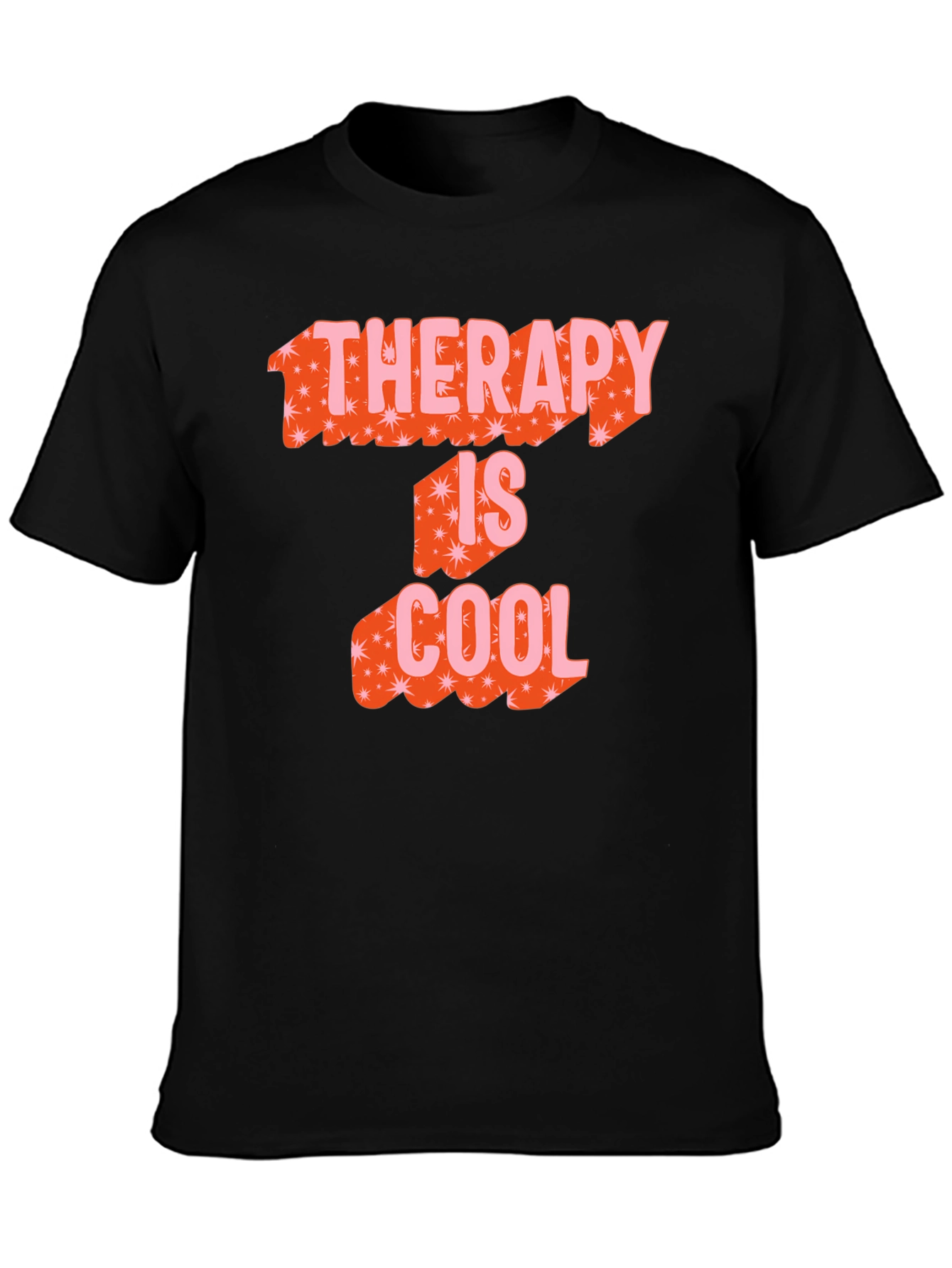 Therapy Is Cool Graphic Tee - Black