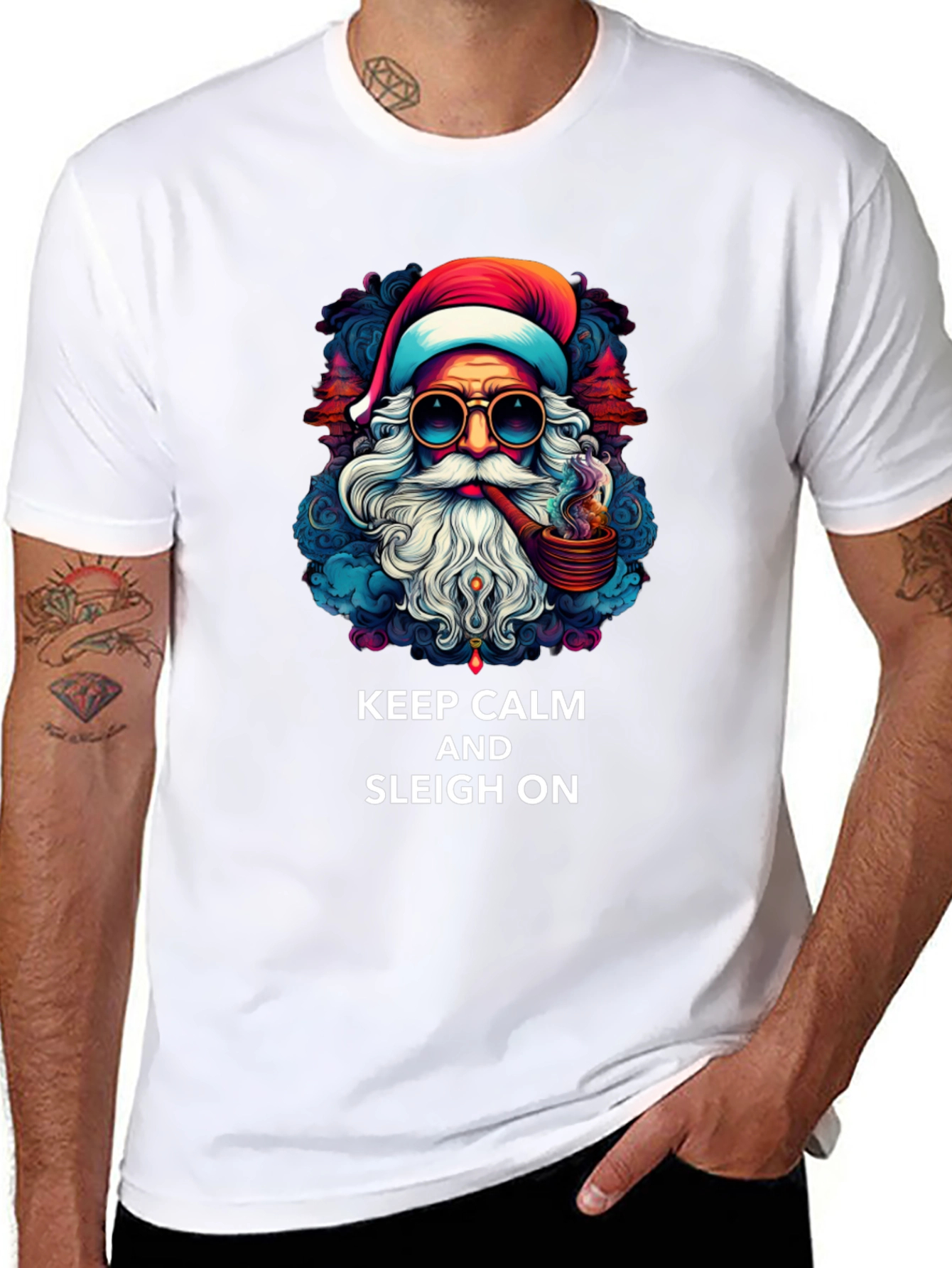 Keep Calm & Sleigh On Santa T-Shirt