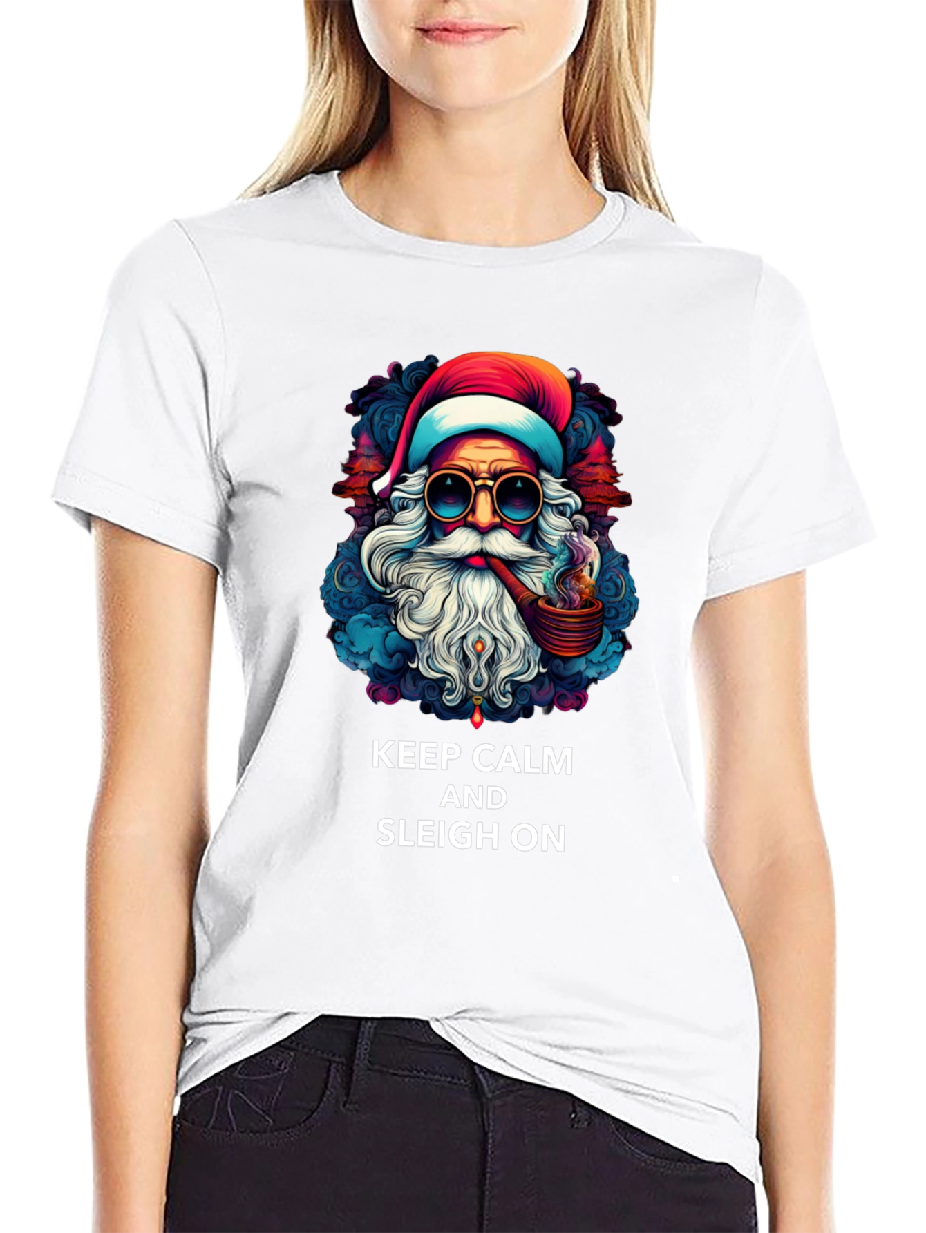 Keep Calm & Sleigh On Santa T-Shirt