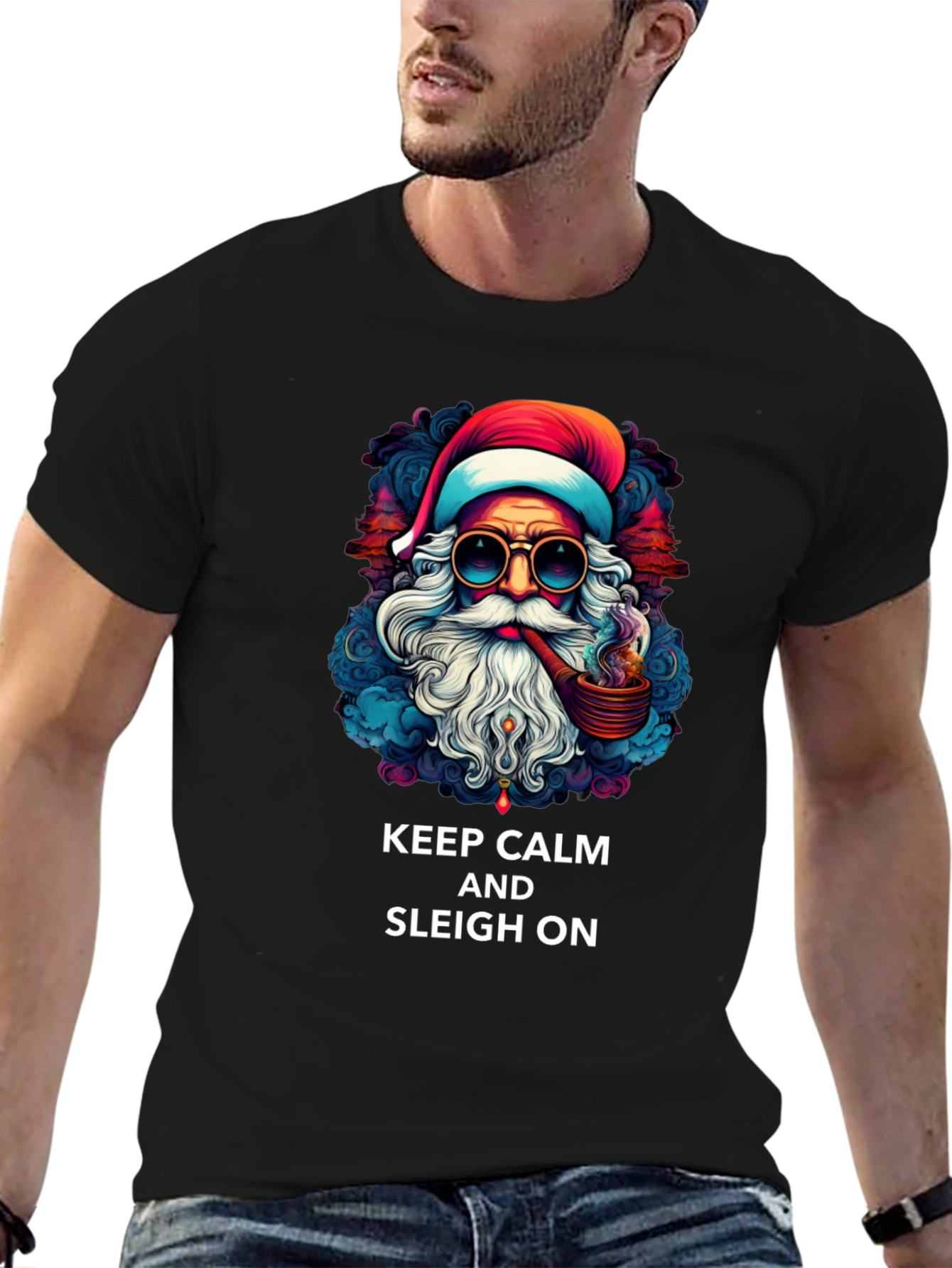 Keep Calm & Sleigh On Santa T-Shirt