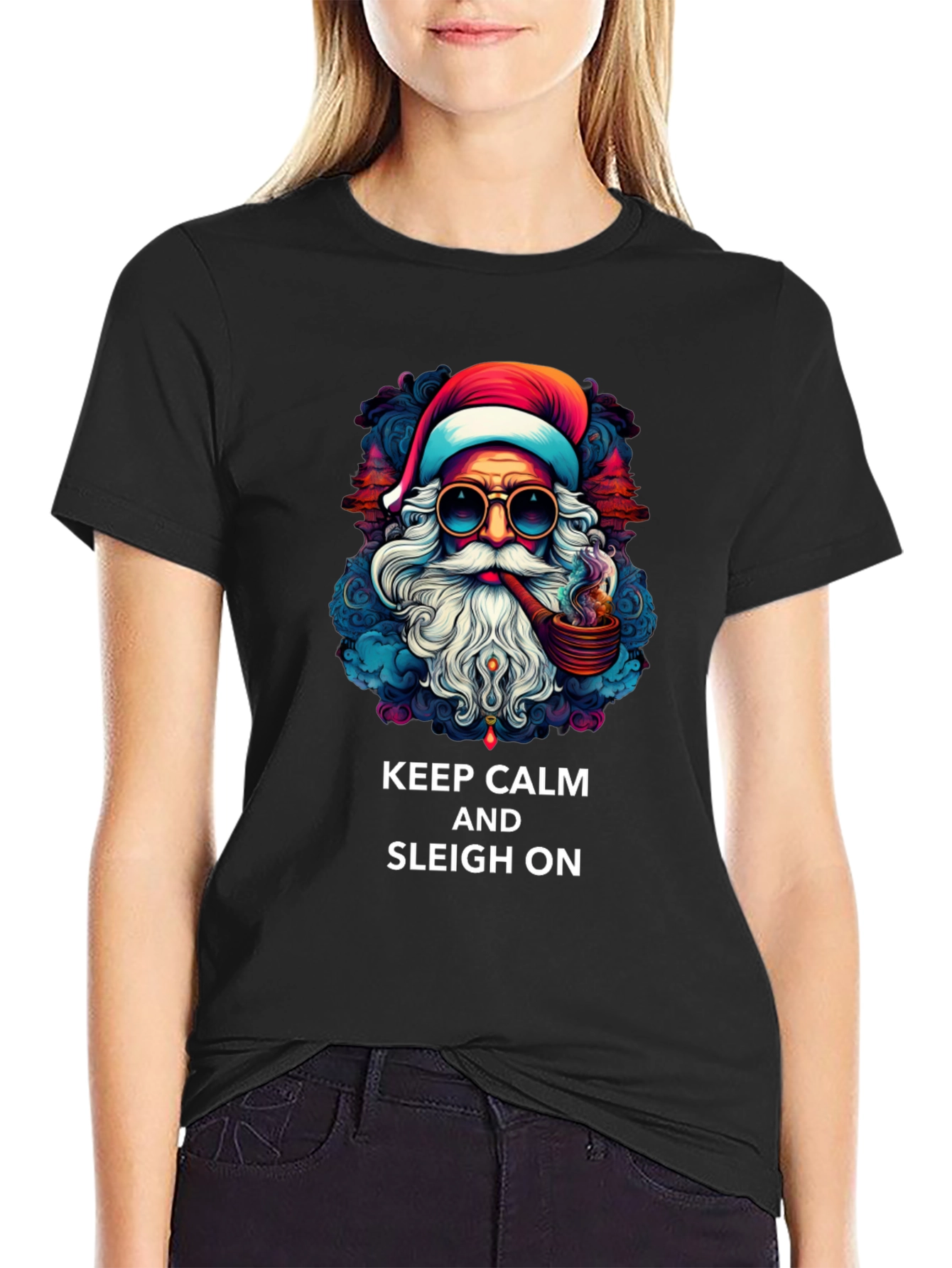 Keep Calm & Sleigh On Santa T-Shirt