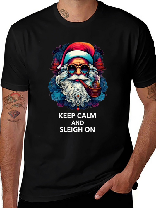 Keep Calm & Sleigh On Santa T-Shirt