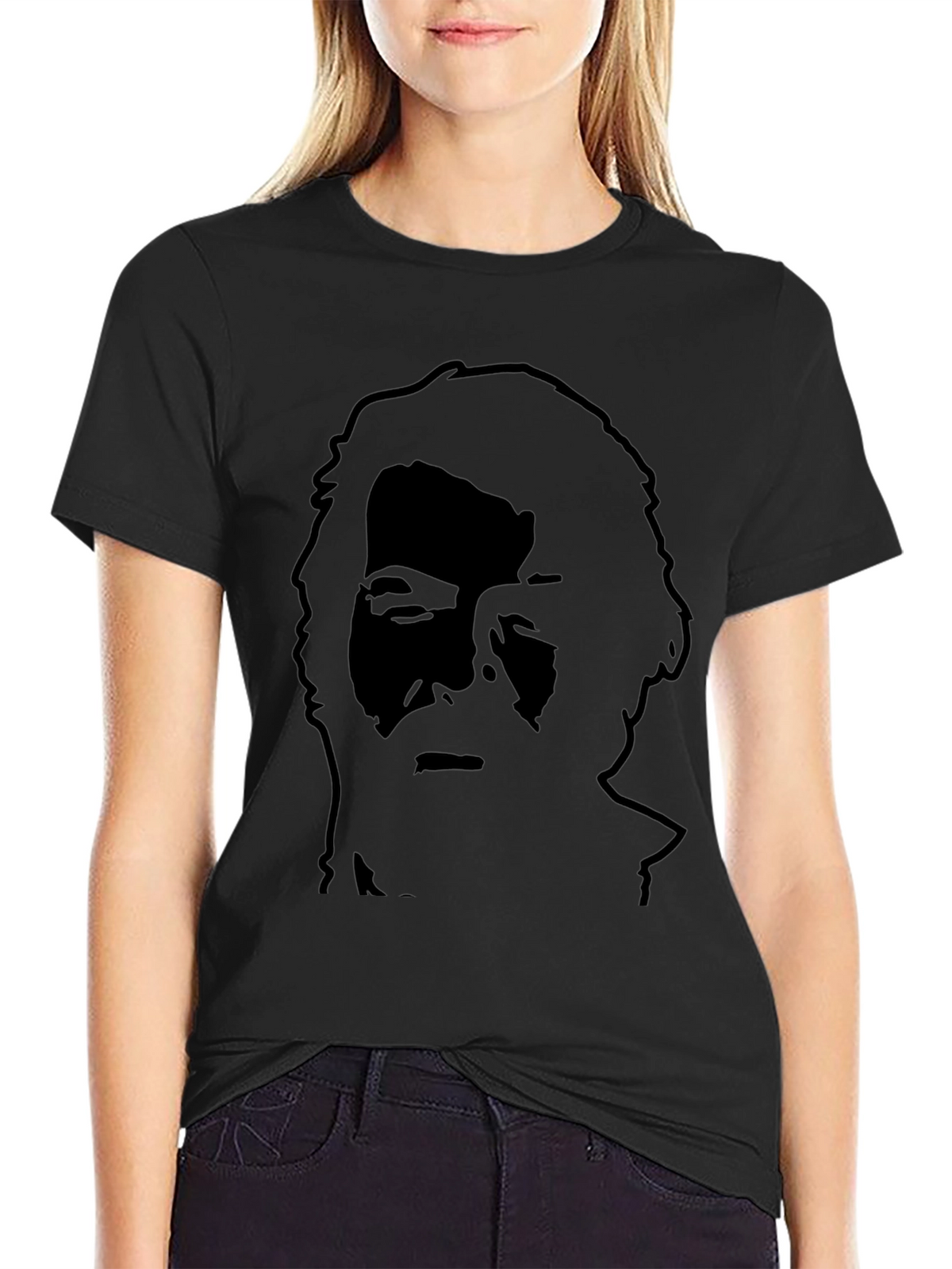 Silhouette Portrait Black T-Shirt