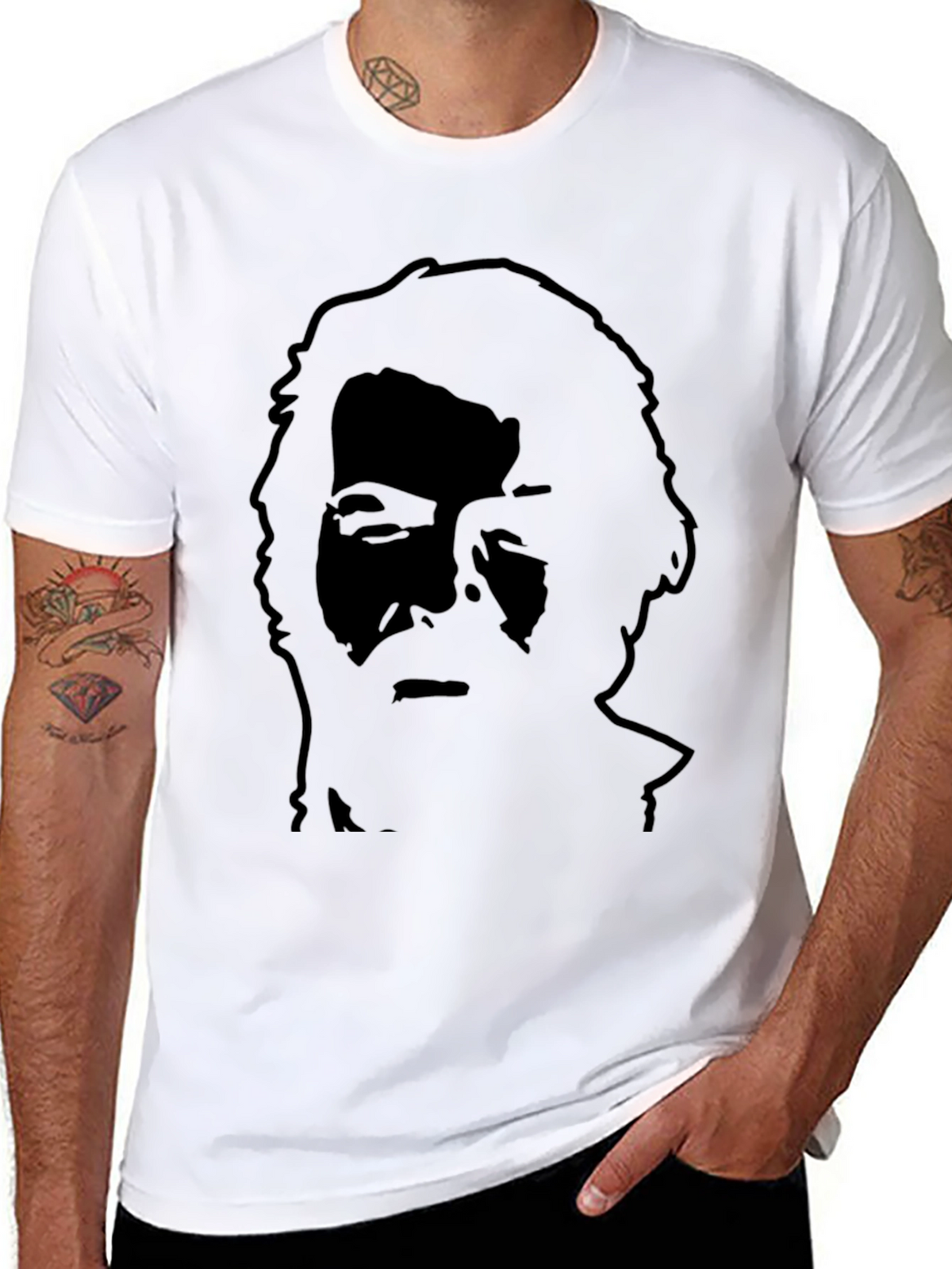 Silhouette Portrait Black T-Shirt