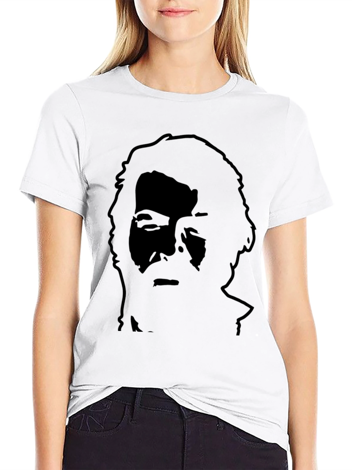 Silhouette Portrait Black T-Shirt