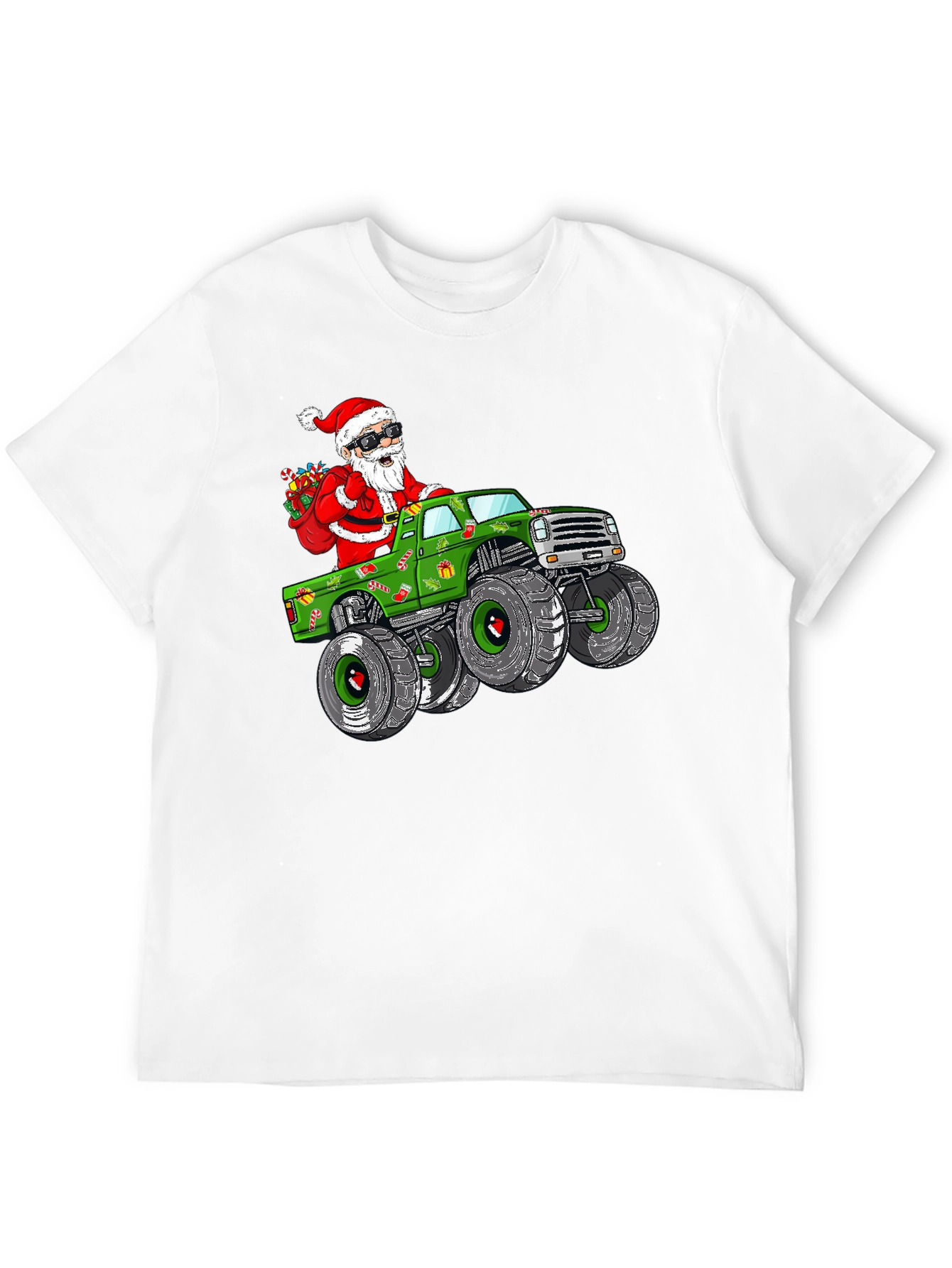 Santa Monster Truck T-Shirt: Holiday Cheer on Wheels!