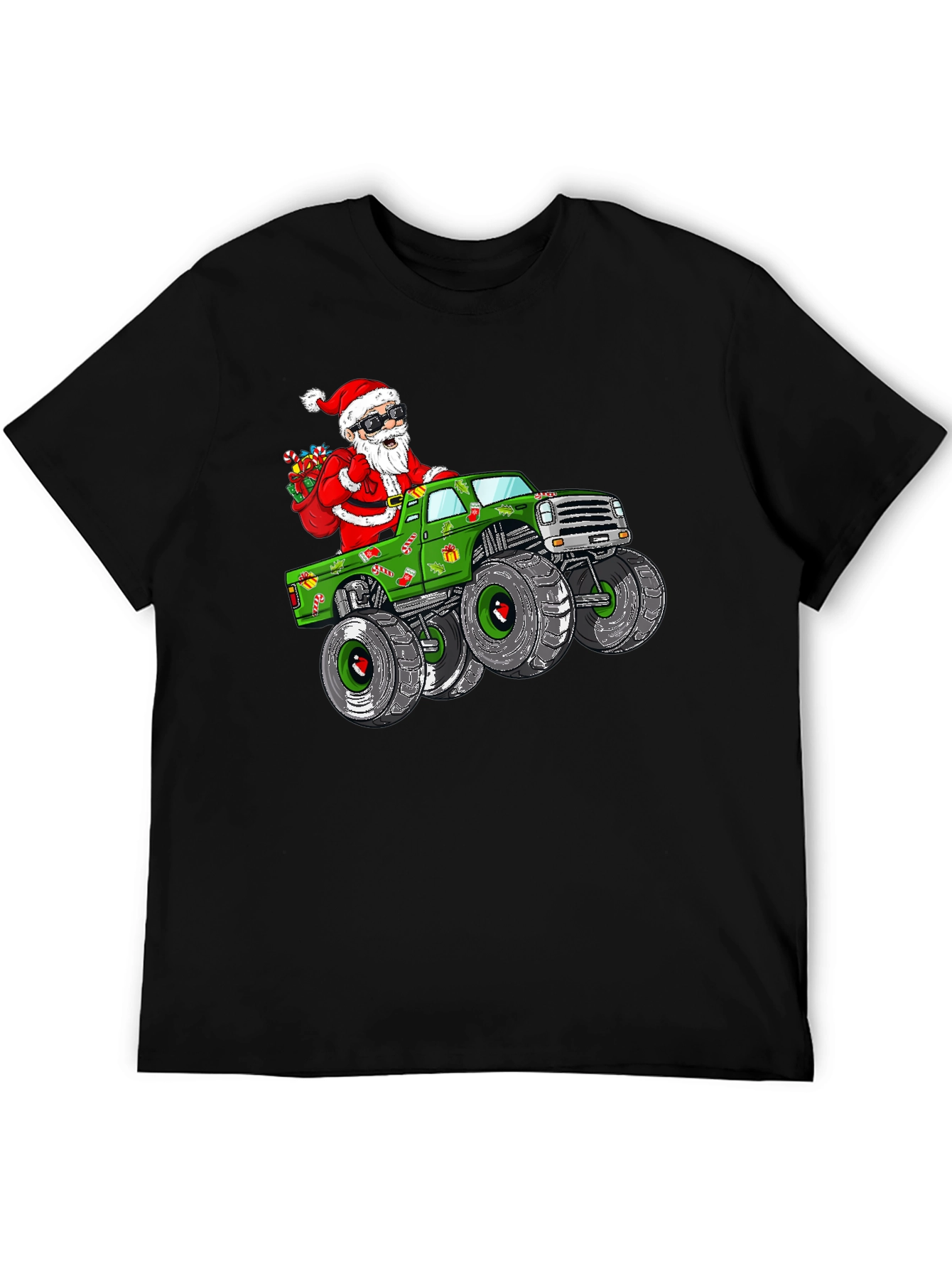 Santa Monster Truck T-Shirt: Holiday Cheer on Wheels!