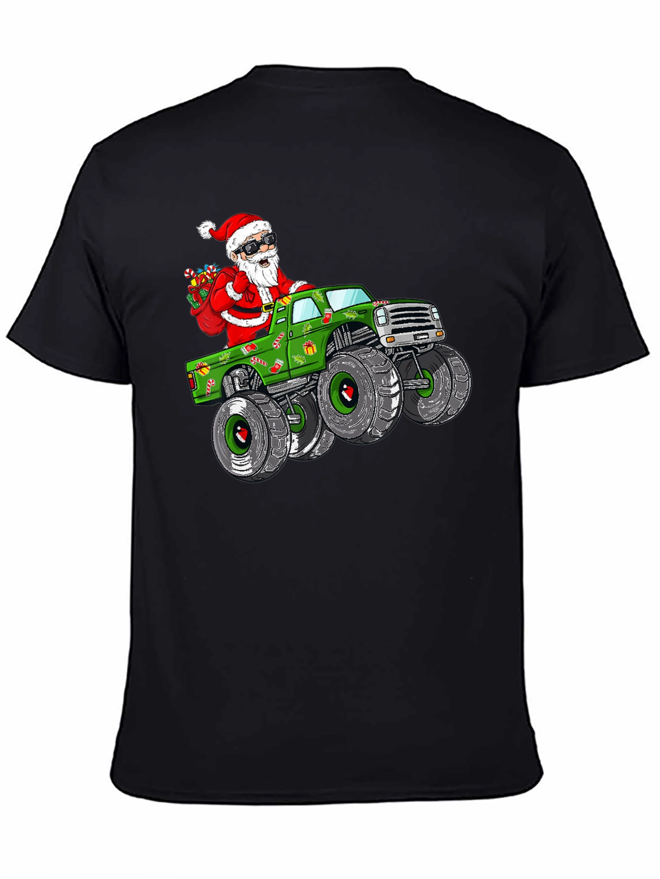 Santa Monster Truck T-Shirt: Holiday Cheer on Wheels!