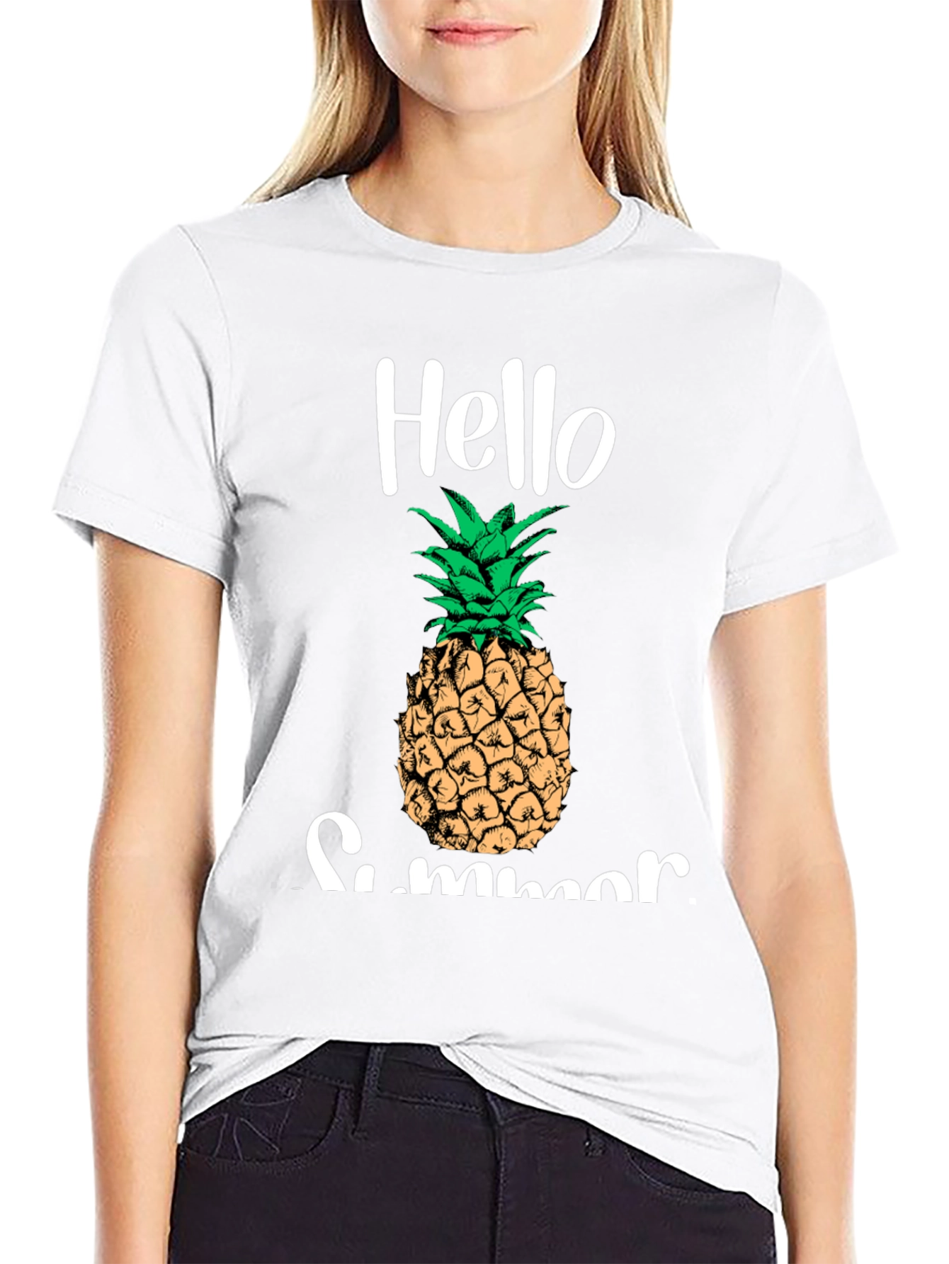 Hello Summer Pineapple Graphic Tee