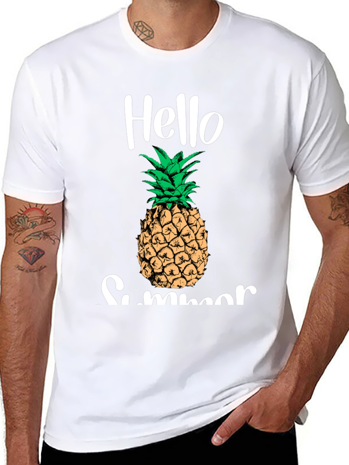 Hello Summer Pineapple Graphic Tee