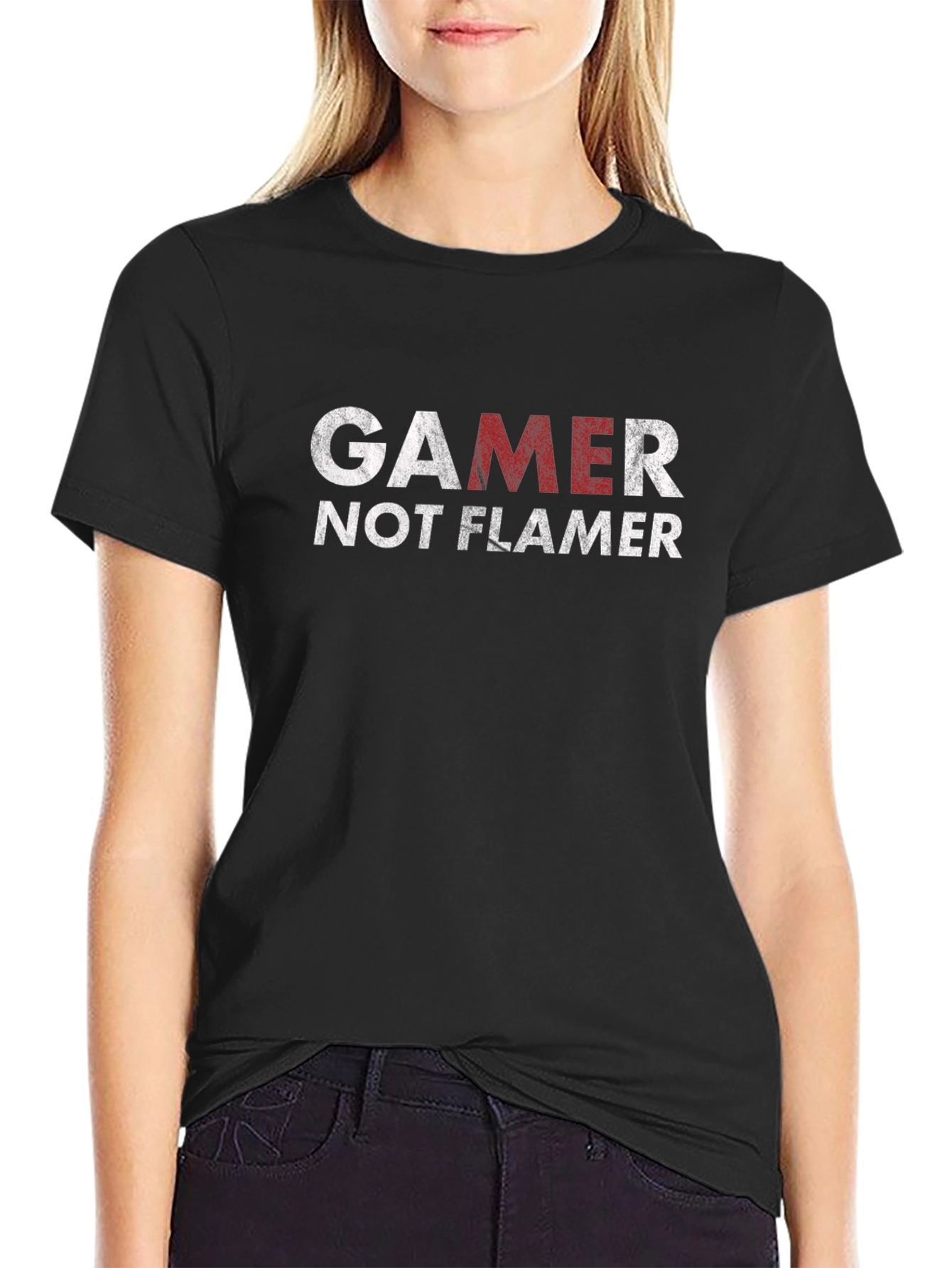 Gamer Not Flamer Graphic Tee - Black T-Shirt
