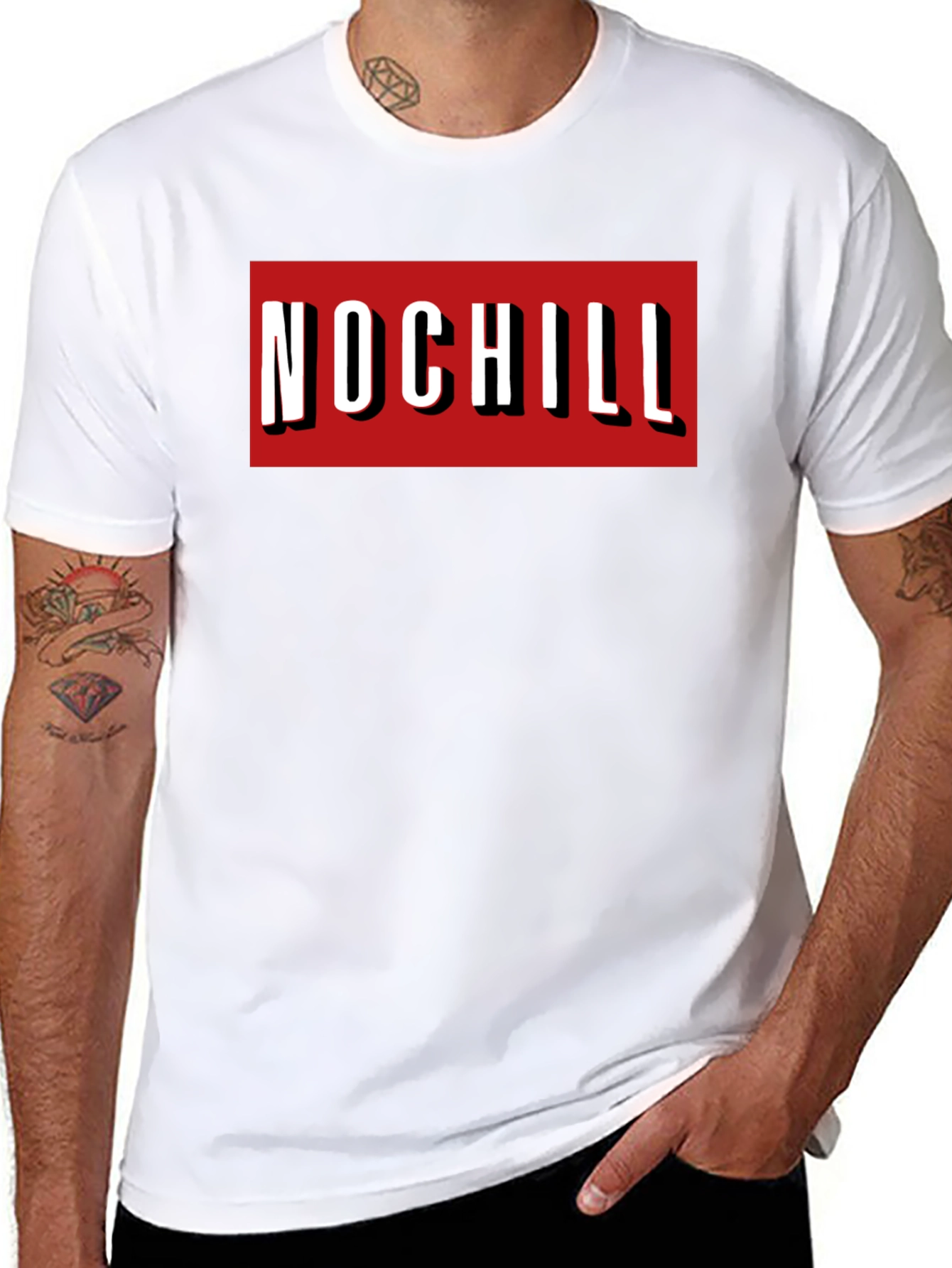 No Chill Graphic Tee - Bold Red Box Print