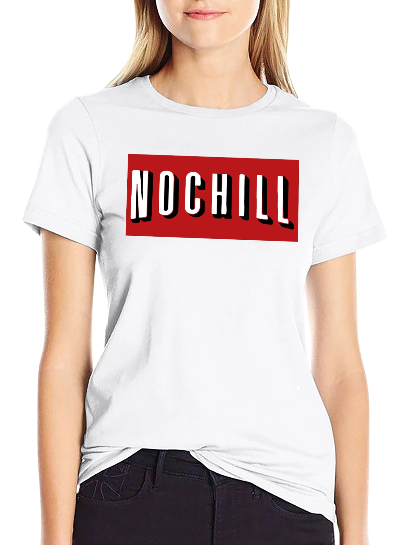 No Chill Graphic Tee - Bold Red Box Print